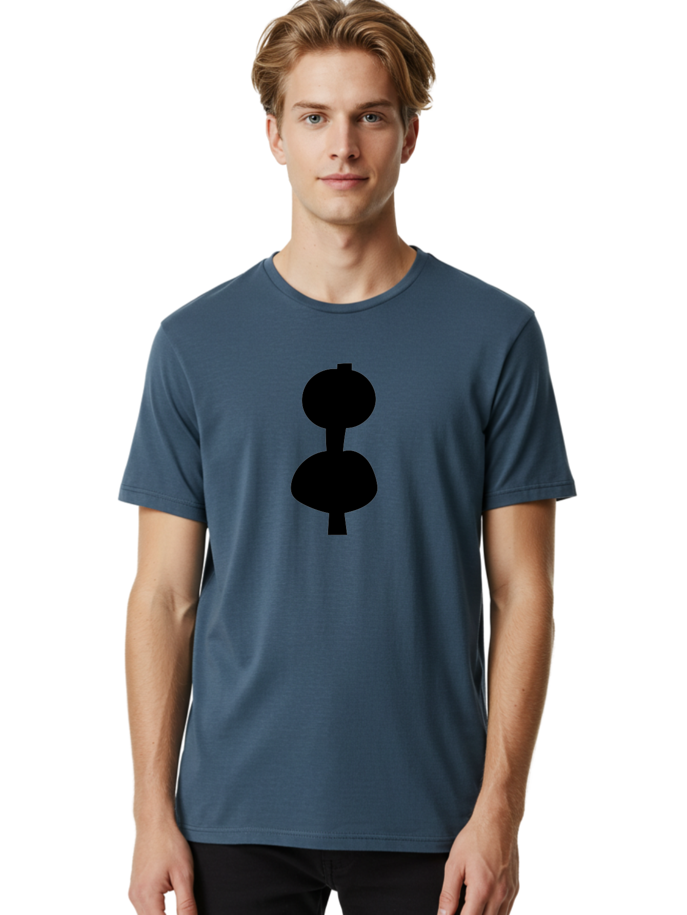 Hourglass Men'S Graphic Tee, 100% Cotton, Comfortable Casual Summer Wear, Machine Washable, Dumbbell Icon, Fitness Symbol, Gym Equipment, Workout Tool, Exercise Accessory, Physical Fitness, Bodybuilding - Aaa437
