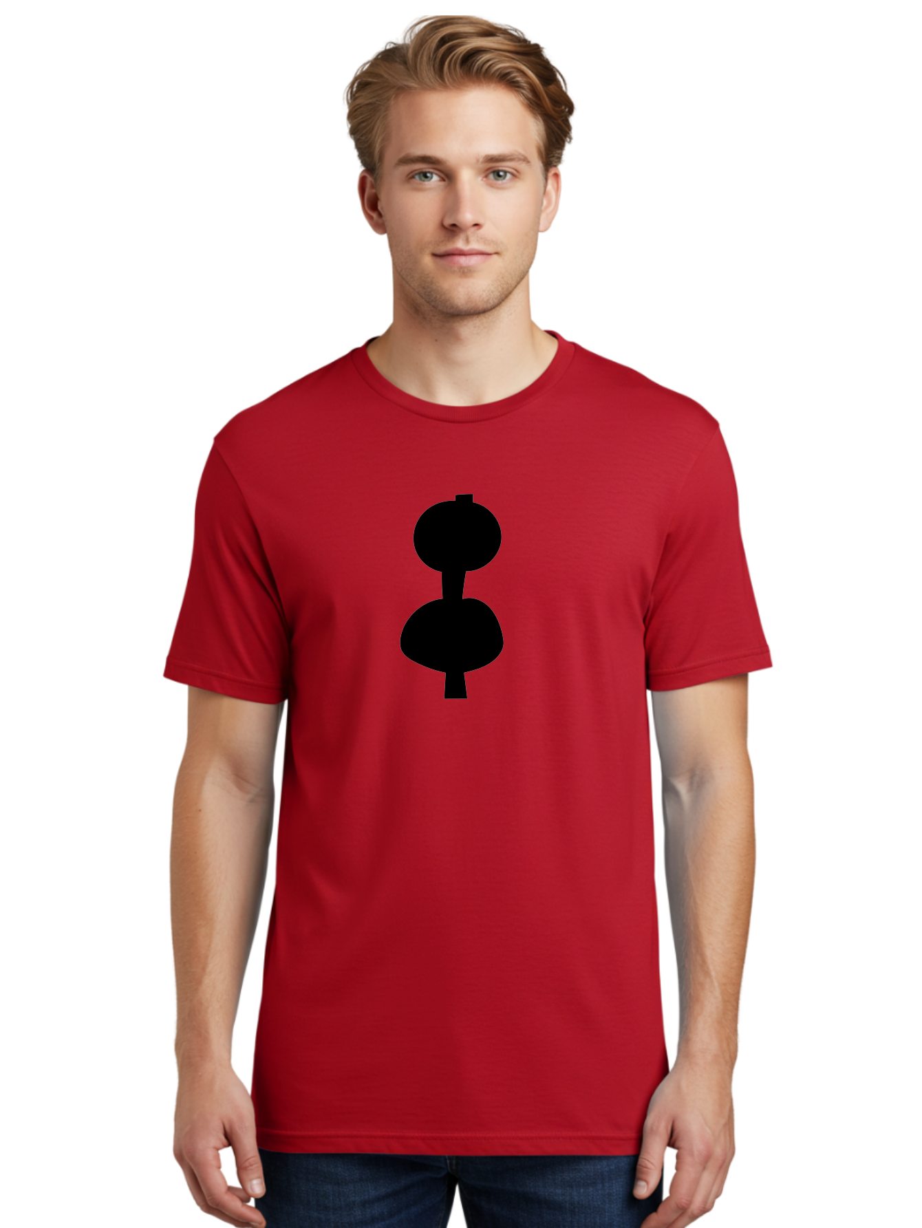 Hourglass Men'S Graphic Tee, 100% Cotton, Comfortable Casual Summer Wear, Machine Washable, Dumbbell Icon, Fitness Symbol, Gym Equipment, Workout Tool, Exercise Accessory, Physical Fitness, Bodybuilding - Aaa437