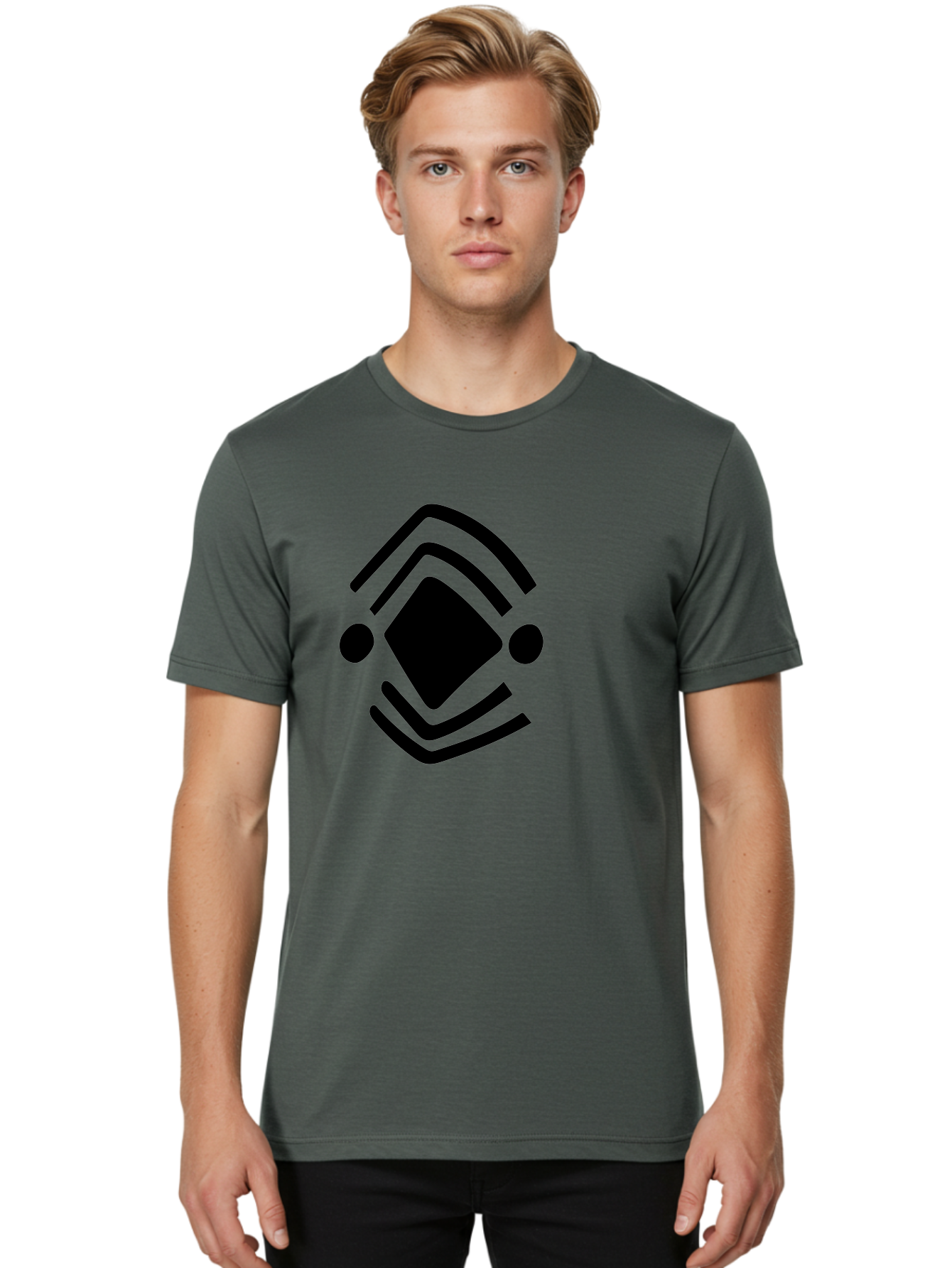 Krita-Logo Men'S Graphic Tee, 100% Cotton, Comfortable Casual Summer Wear, Machine Washable, Diamond Shape, Abstract Logo, Minimalist Design, Simple Shapes, Modern Icon, Geometric Pattern, Stylized Graphic - Aaa441