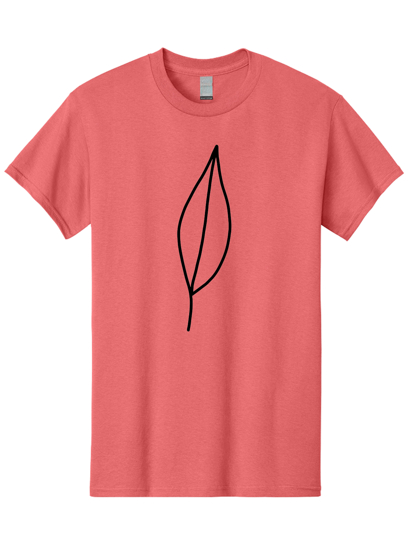 Leaf-2 Men'S Graphic Tee, 100% Cotton, Comfortable Casual Summer Wear, Machine Washable, Simple Leaf Outline, Minimalist Design, Black Line Art, Eco-Friendly Symbol, Nature-Inspired Graphics, Single Leaf Icon, Botanical Illustration, - Aaa443