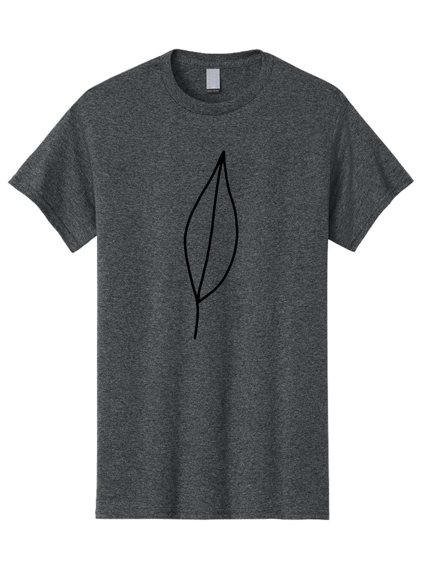 Leaf-2 Men'S Graphic Tee, 100% Cotton, Comfortable Casual Summer Wear, Machine Washable, Simple Leaf Outline, Minimalist Design, Black Line Art, Eco-Friendly Symbol, Nature-Inspired Graphics, Single Leaf Icon, Botanical Illustration, - Aaa443