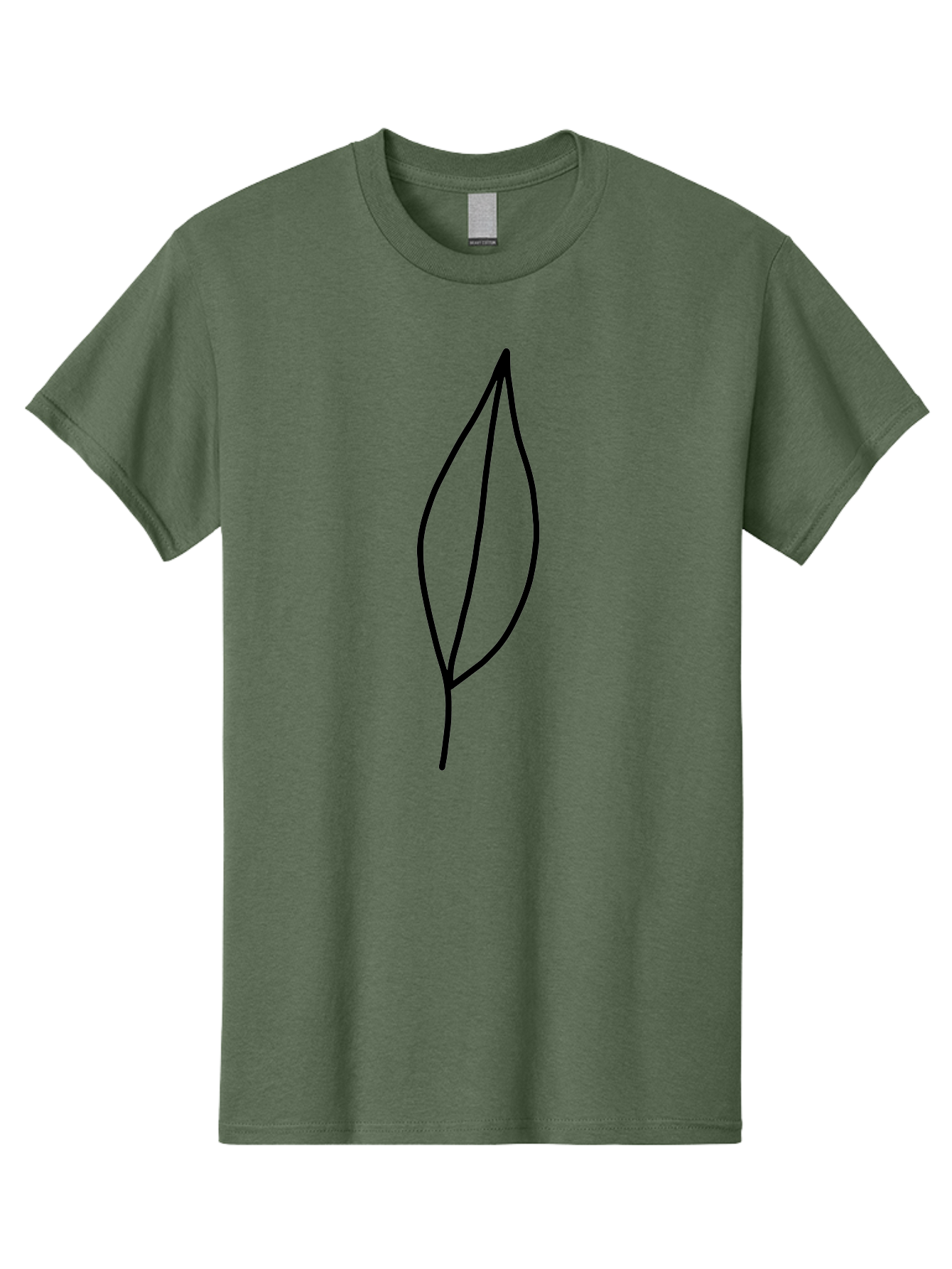 Leaf-2 Men'S Graphic Tee, 100% Cotton, Comfortable Casual Summer Wear, Machine Washable, Simple Leaf Outline, Minimalist Design, Black Line Art, Eco-Friendly Symbol, Nature-Inspired Graphics, Single Leaf Icon, Botanical Illustration, - Aaa443