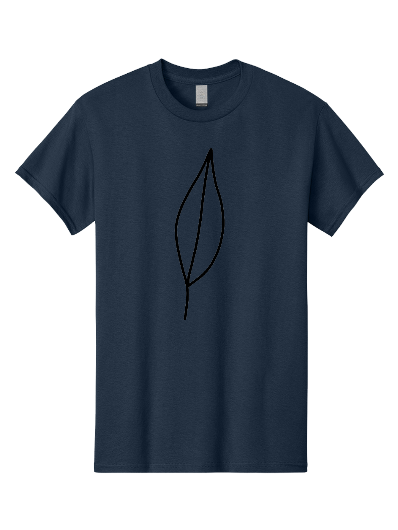 Leaf-2 Men'S Graphic Tee, 100% Cotton, Comfortable Casual Summer Wear, Machine Washable, Simple Leaf Outline, Minimalist Design, Black Line Art, Eco-Friendly Symbol, Nature-Inspired Graphics, Single Leaf Icon, Botanical Illustration, - Aaa443