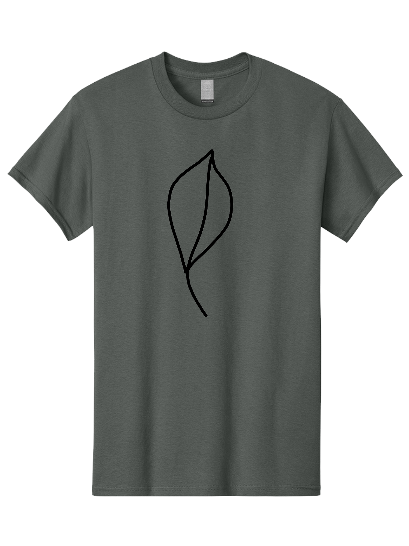 Leaf-3 Men'S Graphic Tee, 100% Cotton, Comfortable Casual Summer Wear, Machine Washable, Simple Leaf Illustration, Minimalist Design, Black Outline, Nature-Inspired Art, Botanical Icon, Modern Simplicity, Eco-Friendly Graphic - Aaa444