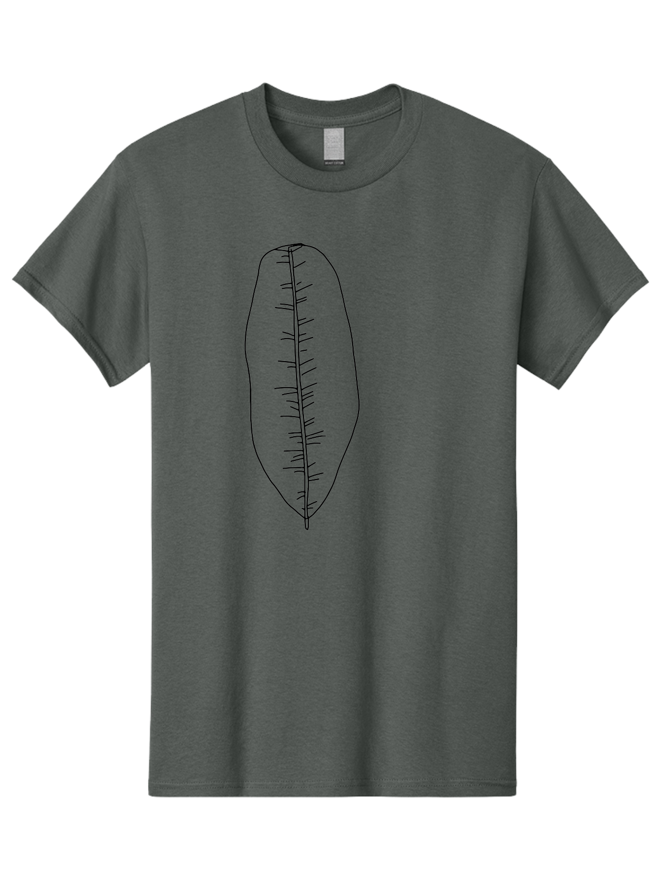 Leaf-Illustration-1 Men'S Graphic Tee, 100% Cotton, Comfortable Casual Summer Wear, Machine Washable, Simple Leaf, Leaf Outline, Minimalist Art, Black Lines, Leaf Veins, Botanical Illustration, Simple Design, Leaf Shape - Aaa445