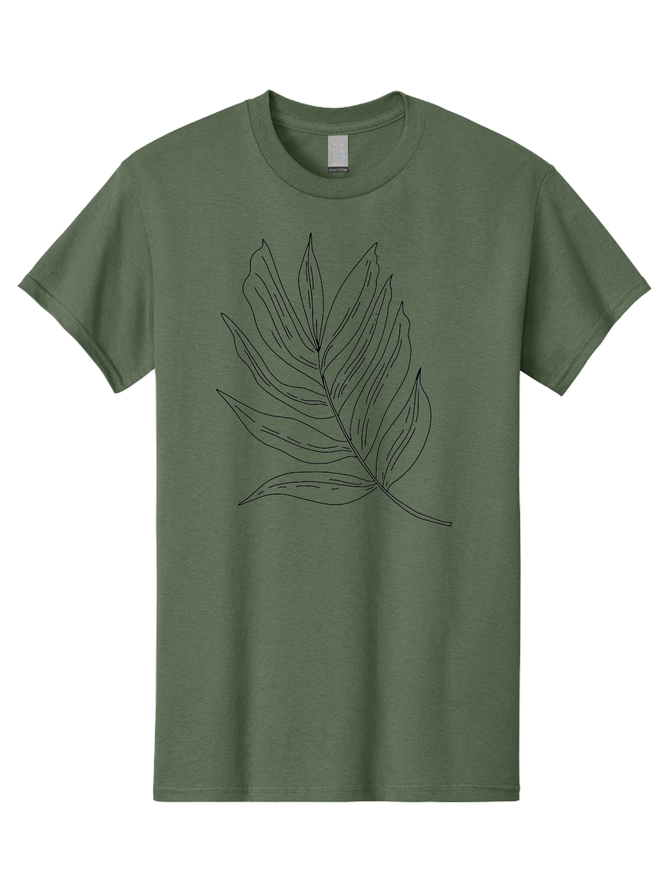 Leaf-Illustration Men'S Graphic Tee, 100% Cotton, Comfortable Casual Summer Wear, Machine Washable, Simple Leaf Illustration, Black Outline, Minimalist Design, Botanical Art, Hand-Drawn Leaf, Natural Elements, Foliage Graphic, - Aaa446