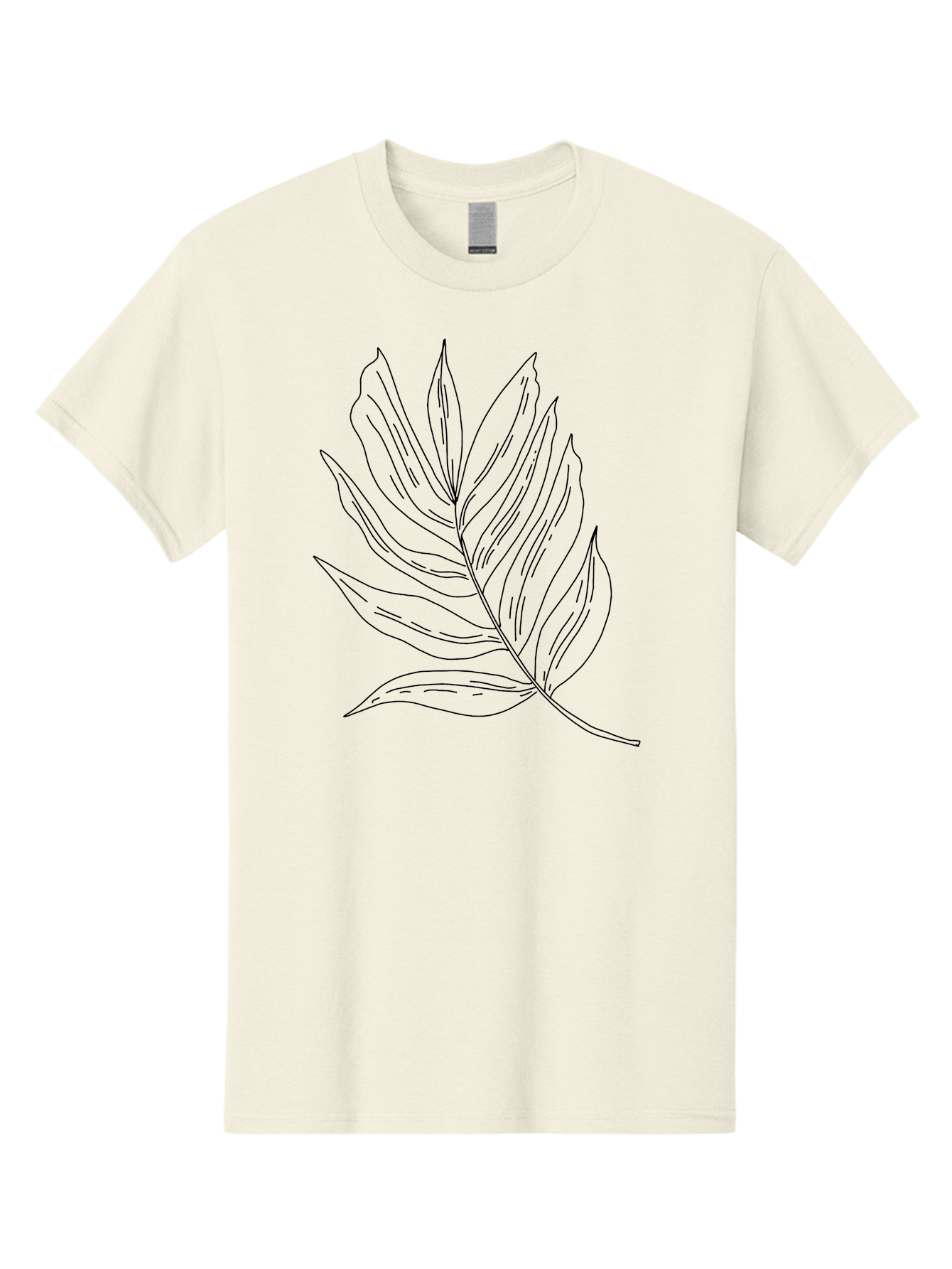 Leaf-Illustration Men'S Graphic Tee, 100% Cotton, Comfortable Casual Summer Wear, Machine Washable, Simple Leaf Illustration, Black Outline, Minimalist Design, Botanical Art, Hand-Drawn Leaf, Natural Elements, Foliage Graphic, - Aaa446