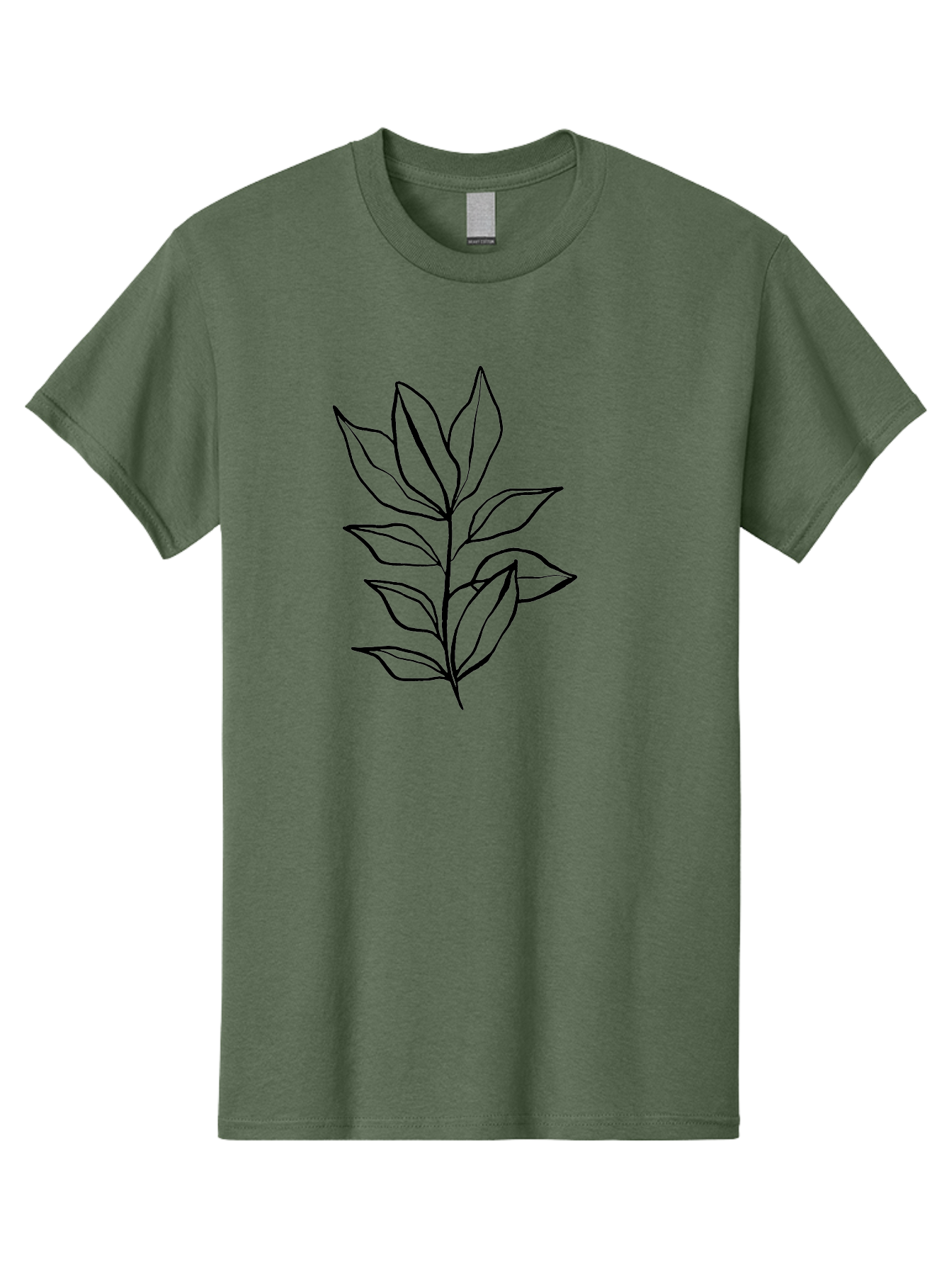 Leaves-4 Men'S Graphic Tee, 100% Cotton, Comfortable Casual Summer Wear, Machine Washable, Simple Leaf Design, Minimalist Art, Black Outline, Leaves, Foliage, Botanical Illustration, Simple Graphics, Modern Art - Aaa453