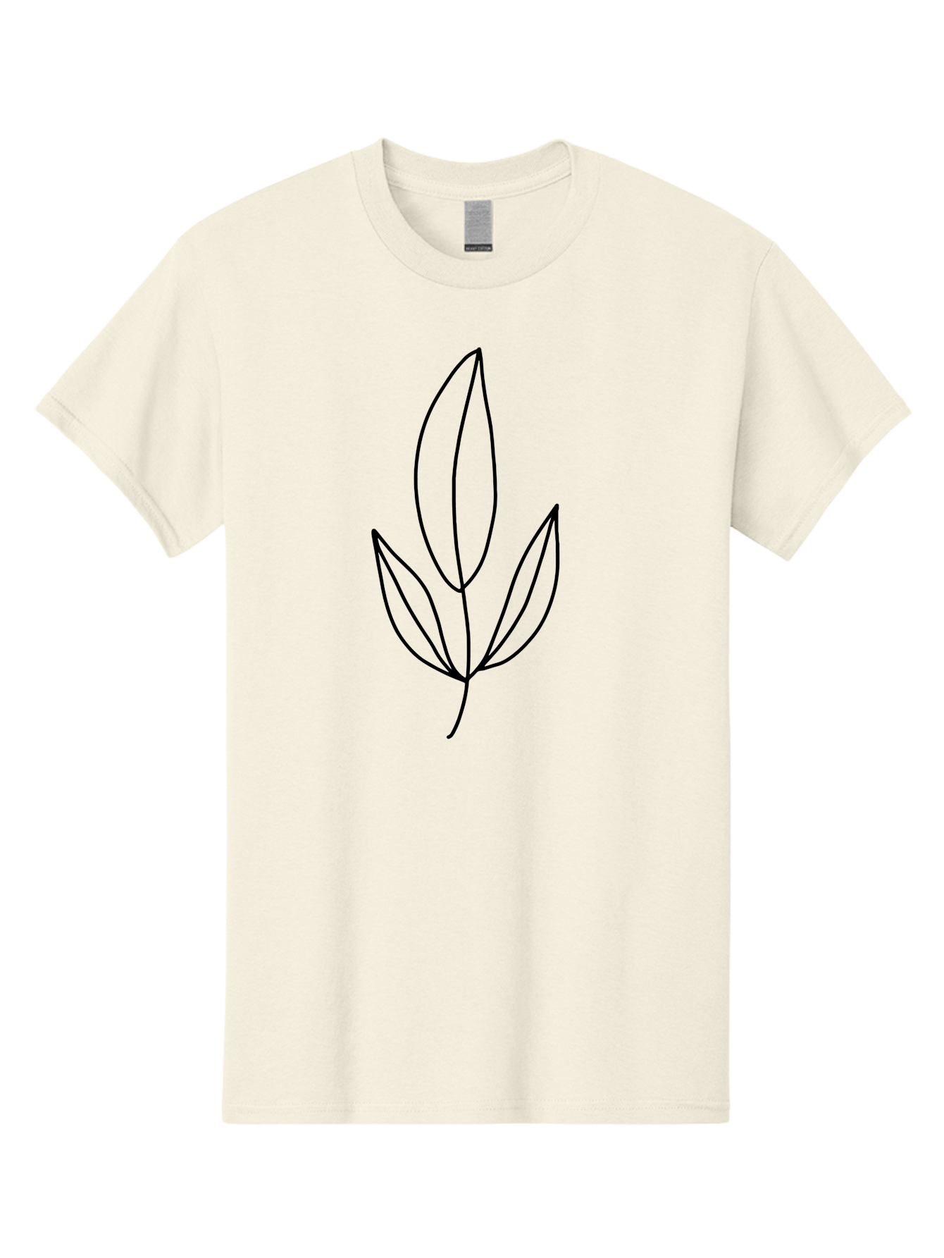 Leaves-6 Men'S Graphic Tee, 100% Cotton, Comfortable Casual Summer Wear, Machine Washable, Simple Leaf Illustration, Minimalist Design, Botanical Art, Leaf Outline, Nature-Inspired Graphics, Eco-Friendly Visuals - Aaa455