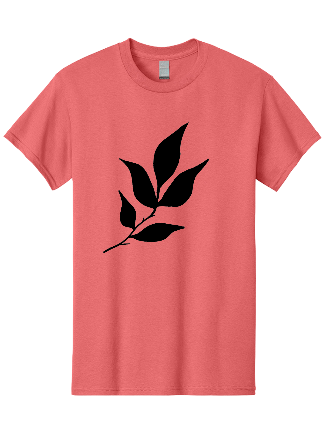 Leaves-8 Men'S Graphic Tee, 100% Cotton, Comfortable Casual Summer Wear, Machine Washable, Black Leaves On Branch, Leaf Silhouette, Minimalist Design, Simple Graphics, Black And Green, Nature Elements, Botanical Illustration, Leaf Graphic - Aaa457