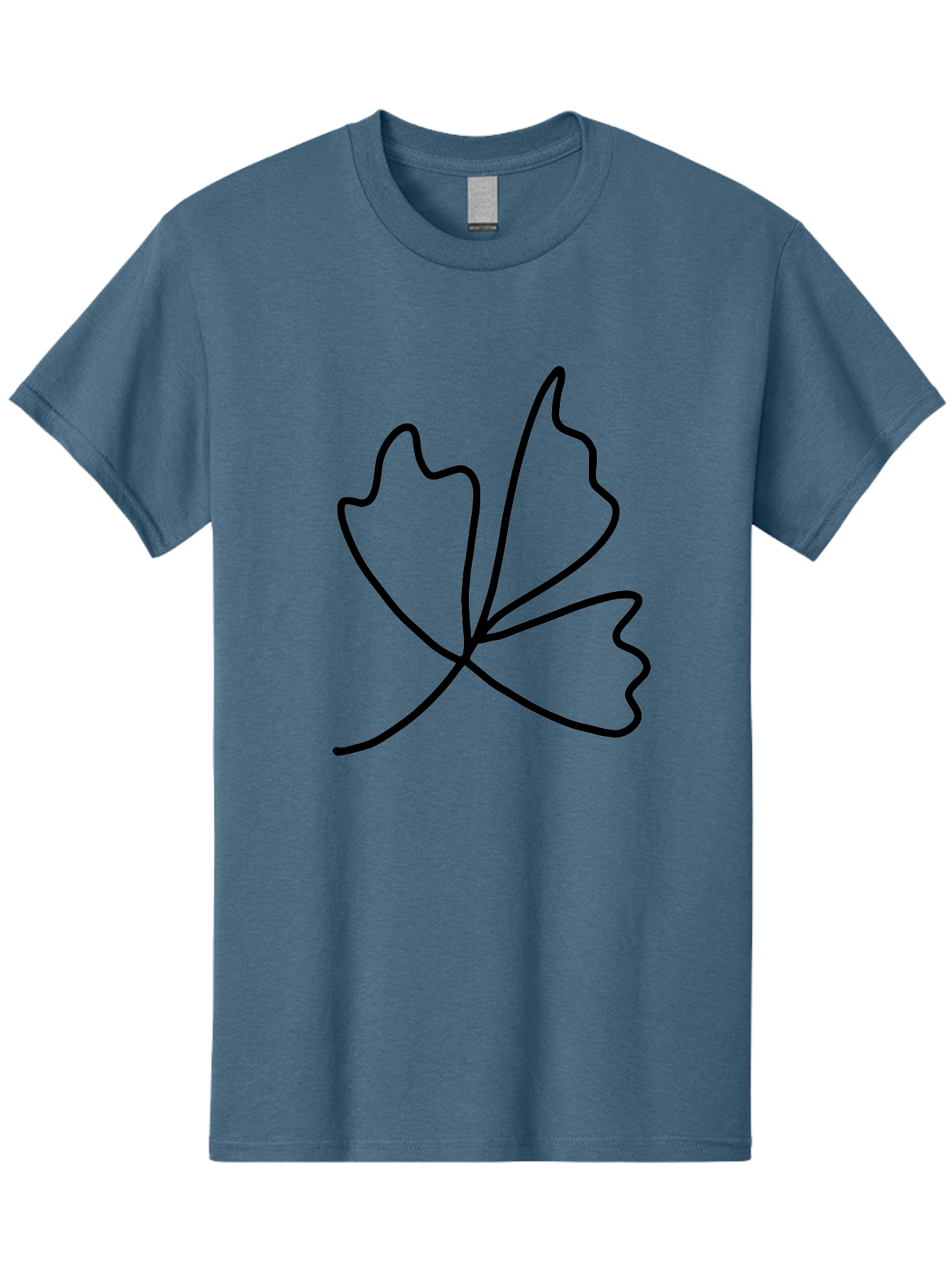 Maple-Leaf Men'S Graphic Tee, 100% Cotton, Comfortable Casual Summer Wear, Machine Washable, Simple Leaf Design, Minimalist Art, Black Outline, Leaf Shape, Abstract Foliage, Modern Illustration, Nature-Inspired Graphics - Aaa461