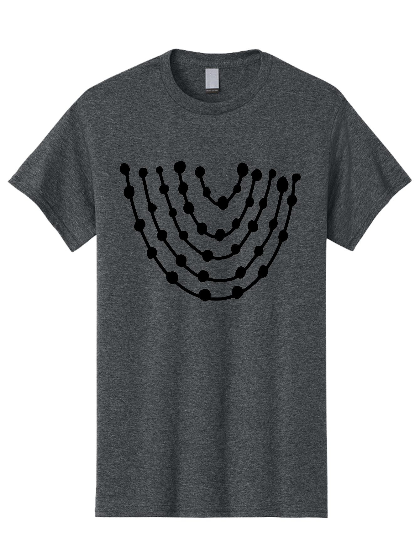 Menorah Men'S Graphic Tee, 100% Cotton, Comfortable Casual Summer Wear, Machine Washable, Menorah Illustration, Seven-Branched Candelabrum, Jewish Symbol, Black Graphic, Hanukkah, Faith, Tradition, Culture, Celebration - Aaa463