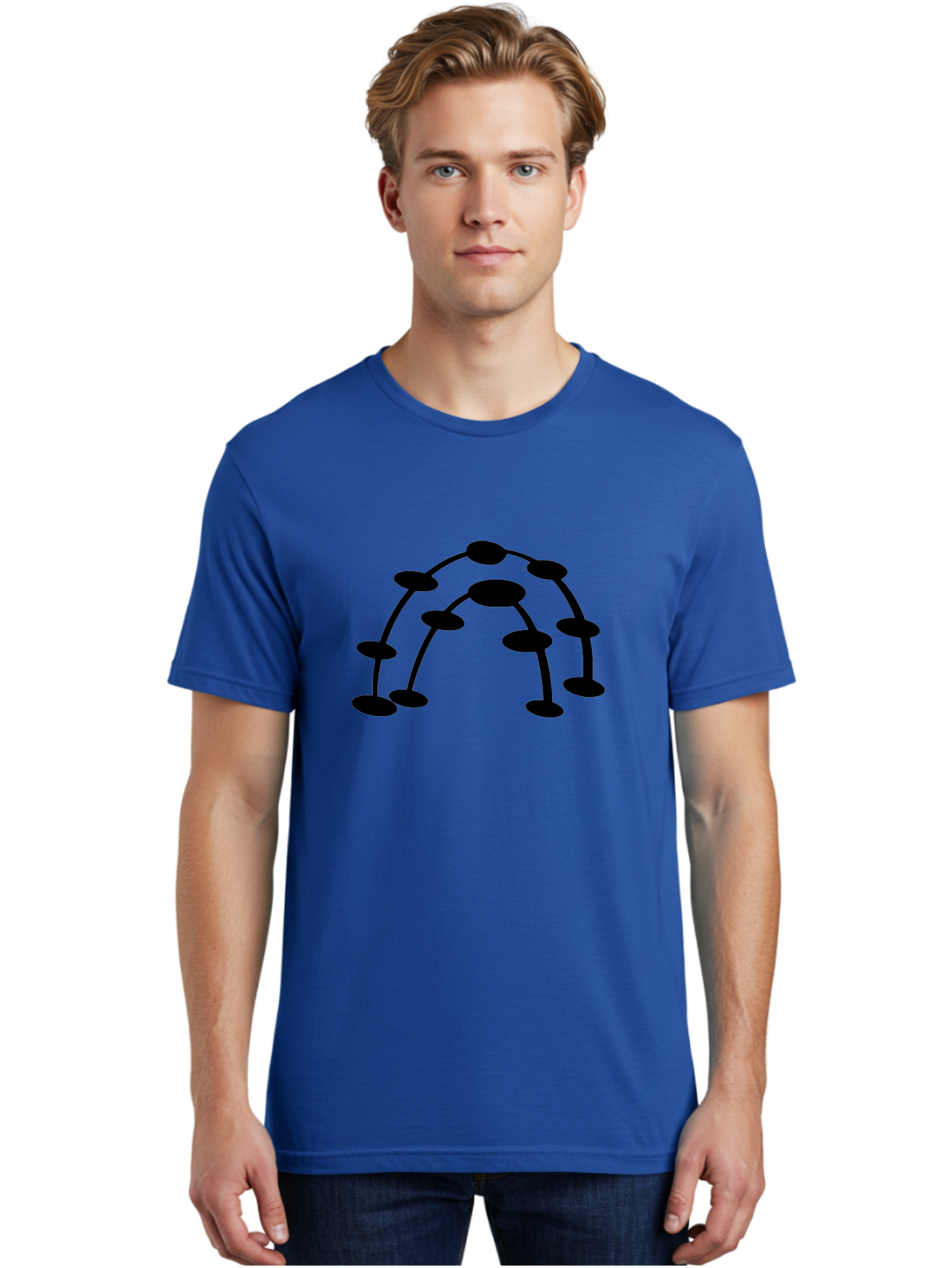 Molecule-Structure Men'S Graphic Tee, 100% Cotton, Comfortable Casual Summer Wear, Machine Washable, Network Diagram, Interconnected Nodes, Abstract Design, Futuristic Illustration, Digital Connectivity, Complex Network, Node Connections, - Aaa465
