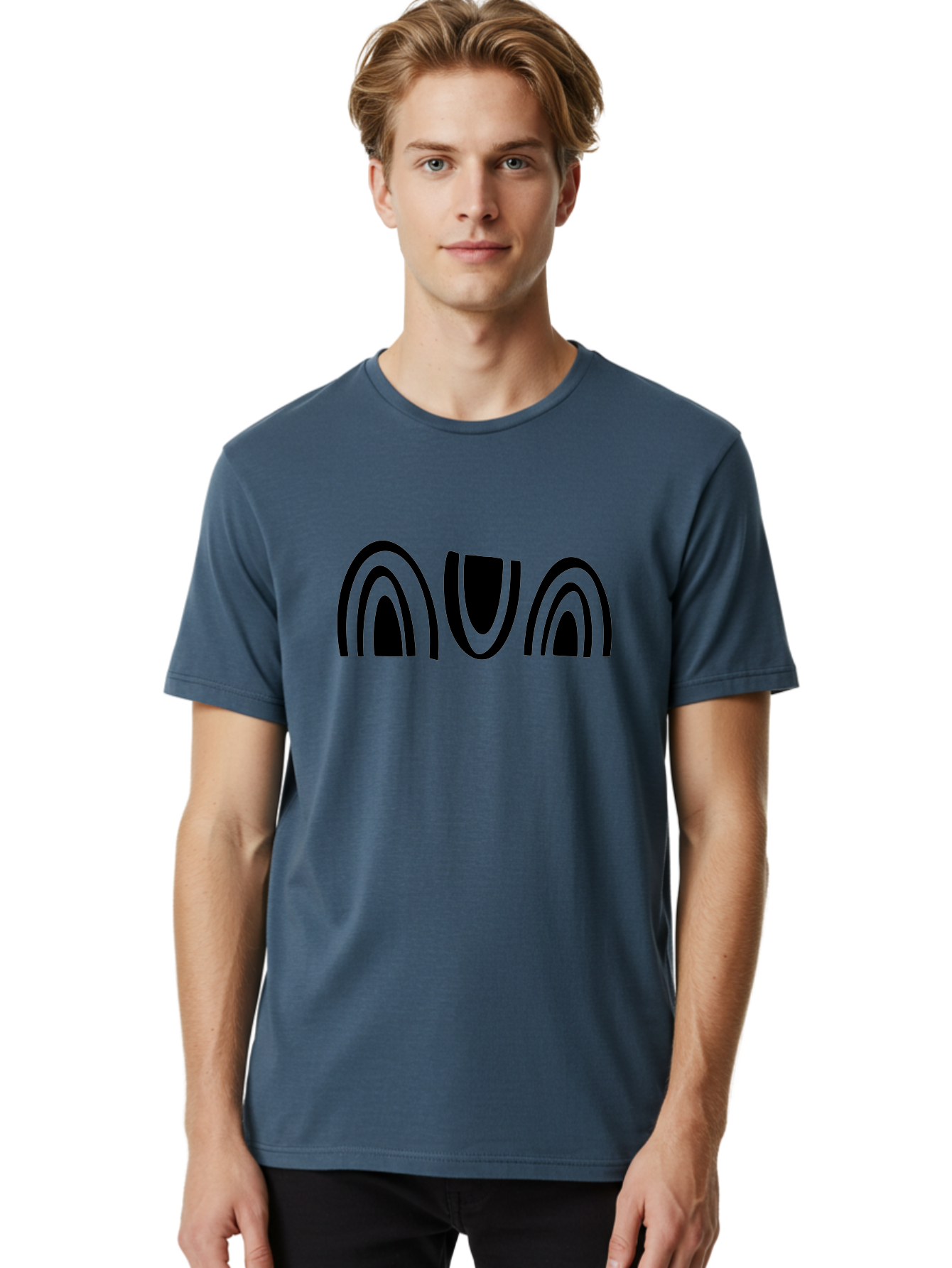 Nun Men'S Graphic Tee, 100% Cotton, Comfortable Casual Summer Wear, Machine Washable, Ava Logo, Minimalist Design, Black And Green Color Scheme, Simple Typography, Abstract Shapes, Modern Aesthetic, Graphical Elements - Aaa471