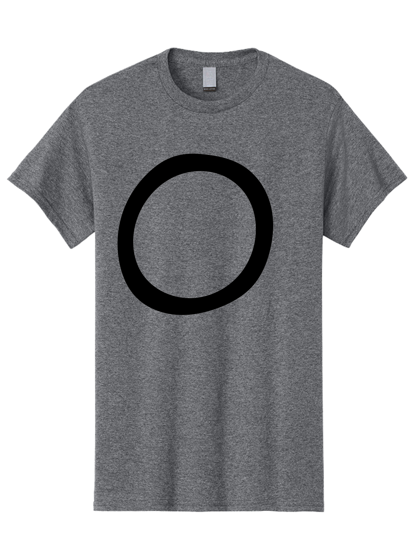 O Men'S Graphic Tee, 100% Cotton, Comfortable Casual Summer Wear, Machine Washable, Black Circle, Simple Shape, Minimalist Design, Bold Graphics, Modern Art, Abstract Symbol, Geometric Figure - Aaa472
