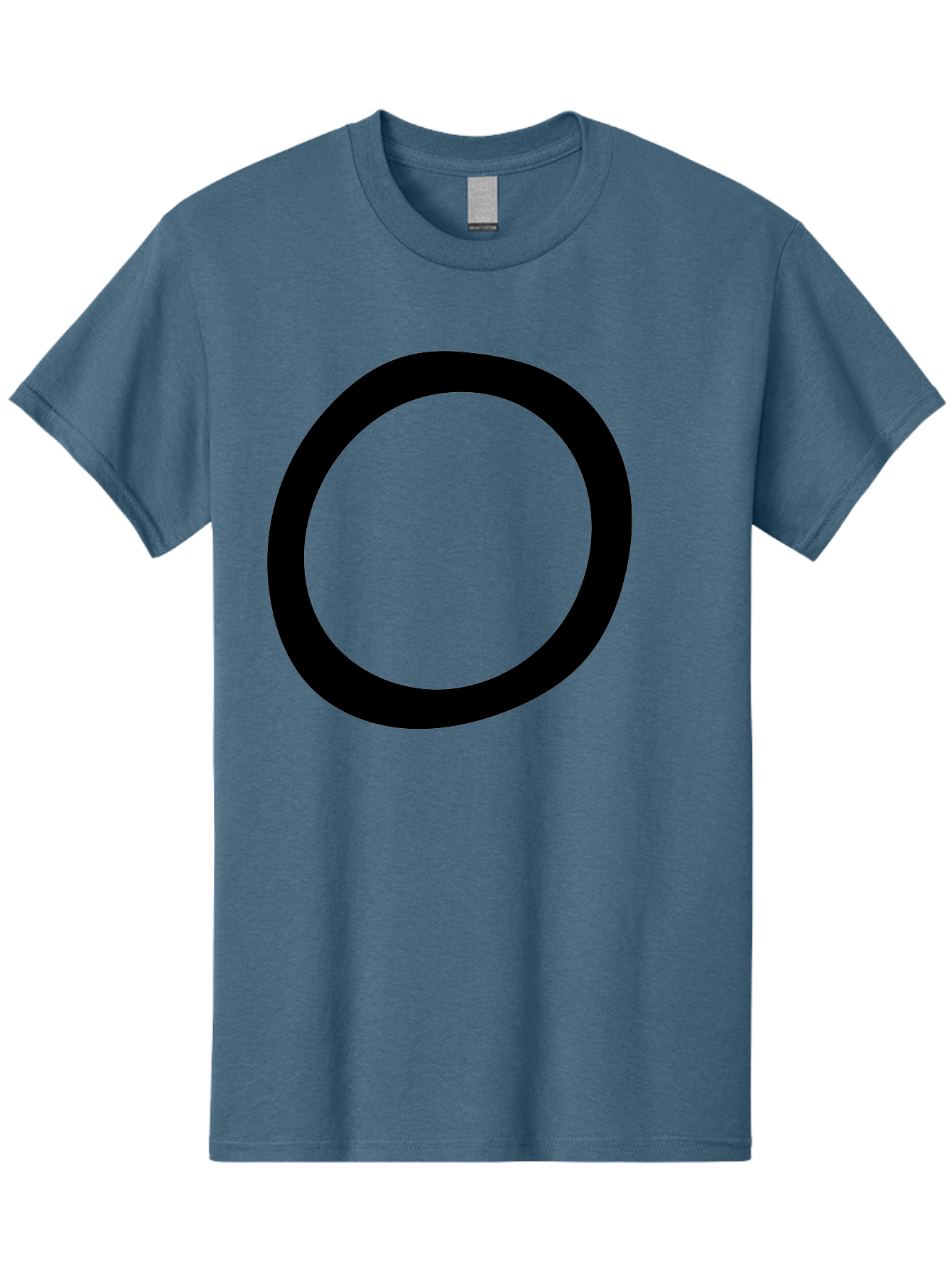 O Men'S Graphic Tee, 100% Cotton, Comfortable Casual Summer Wear, Machine Washable, Black Circle, Simple Shape, Minimalist Design, Bold Graphics, Modern Art, Abstract Symbol, Geometric Figure - Aaa472