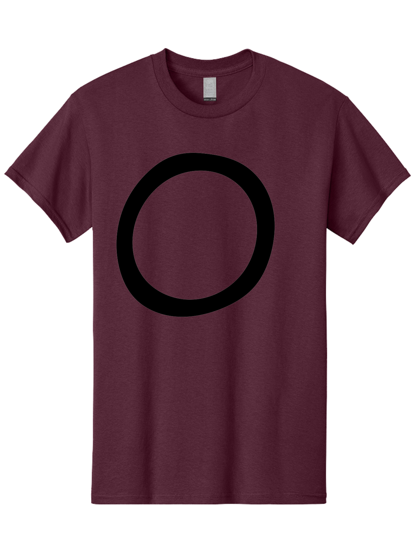 O Men'S Graphic Tee, 100% Cotton, Comfortable Casual Summer Wear, Machine Washable, Black Circle, Simple Shape, Minimalist Design, Bold Graphics, Modern Art, Abstract Symbol, Geometric Figure - Aaa472