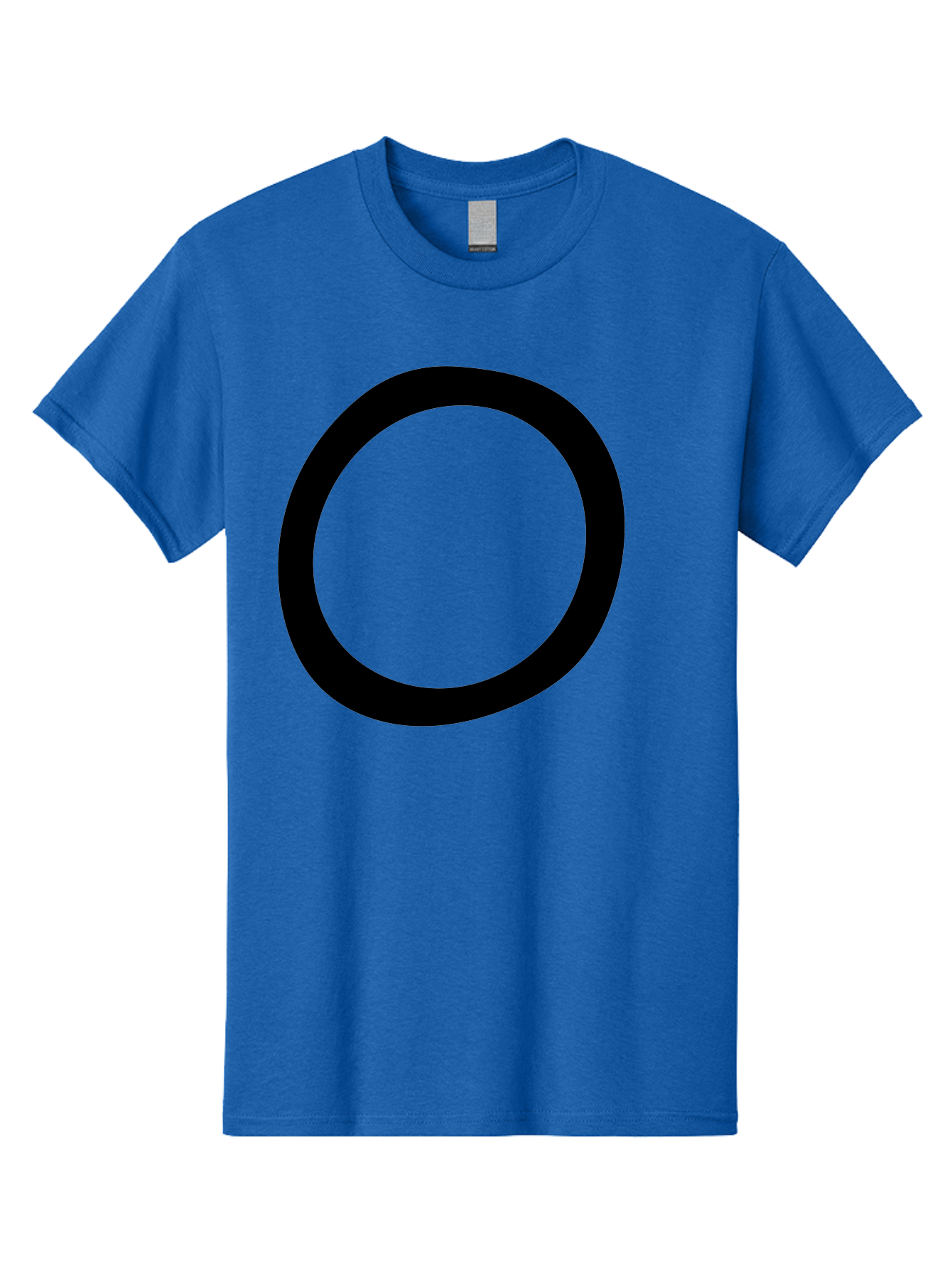 O Men'S Graphic Tee, 100% Cotton, Comfortable Casual Summer Wear, Machine Washable, Black Circle, Simple Shape, Minimalist Design, Bold Graphics, Modern Art, Abstract Symbol, Geometric Figure - Aaa472