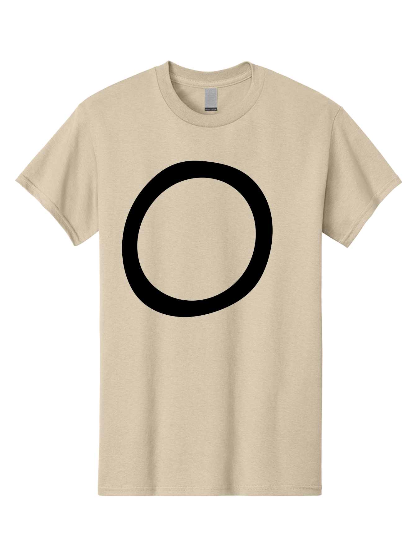 O Men'S Graphic Tee, 100% Cotton, Comfortable Casual Summer Wear, Machine Washable, Black Circle, Simple Shape, Minimalist Design, Bold Graphics, Modern Art, Abstract Symbol, Geometric Figure - Aaa472