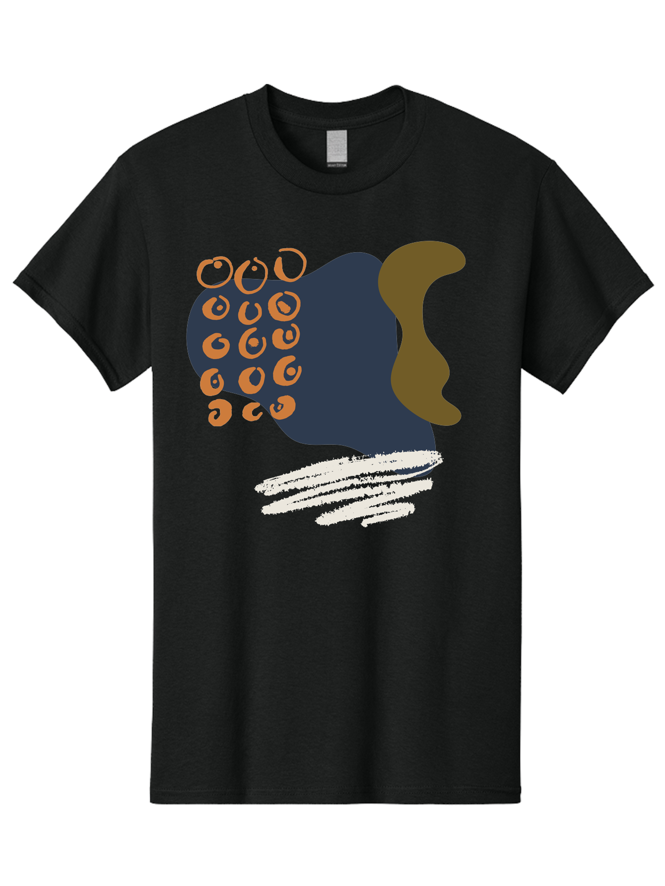 Octopus Men'S Graphic Tee, 100% Cotton, Comfortable Casual Summer Wear, Machine Washable, Octopus, Underwater Creature, Sea Animal, Abstract Art, Digital Illustration, Navy Blue, Orange, Brown And White Colors, Tentacles, Suckers, - Aaa473