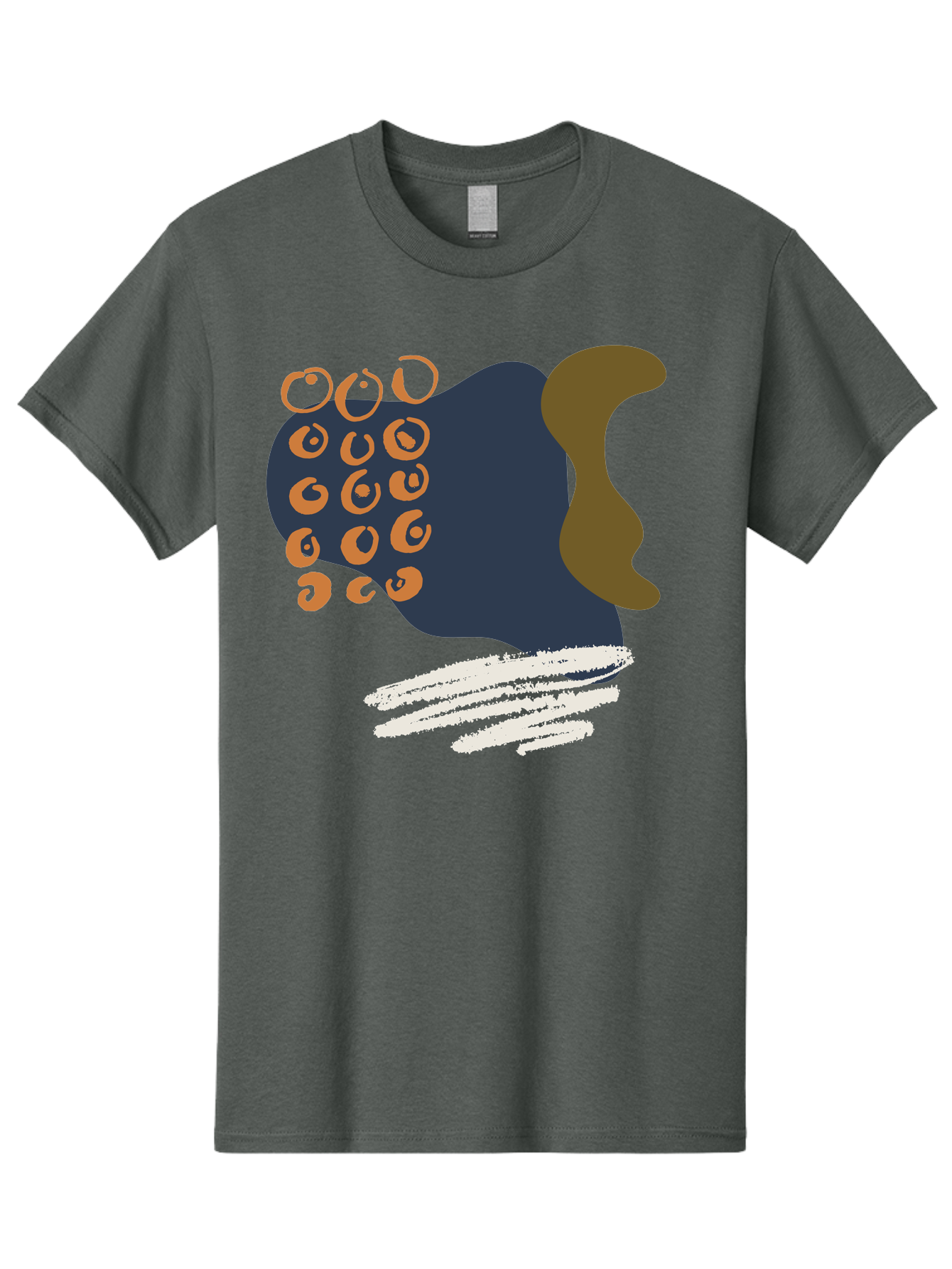 Octopus Men'S Graphic Tee, 100% Cotton, Comfortable Casual Summer Wear, Machine Washable, Octopus, Underwater Creature, Sea Animal, Abstract Art, Digital Illustration, Navy Blue, Orange, Brown And White Colors, Tentacles, Suckers, - Aaa473