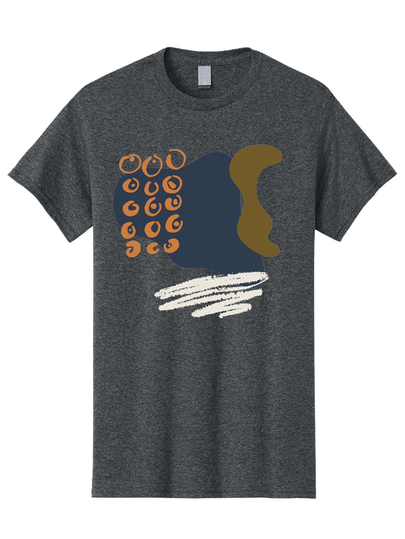 Octopus Men'S Graphic Tee, 100% Cotton, Comfortable Casual Summer Wear, Machine Washable, Octopus, Underwater Creature, Sea Animal, Abstract Art, Digital Illustration, Navy Blue, Orange, Brown And White Colors, Tentacles, Suckers, - Aaa473