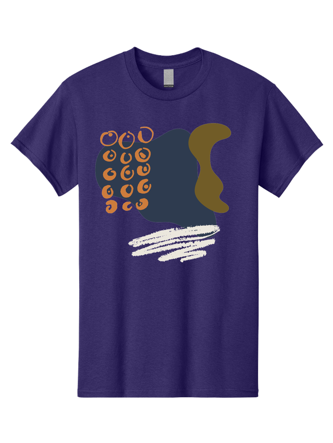 Octopus Men'S Graphic Tee, 100% Cotton, Comfortable Casual Summer Wear, Machine Washable, Octopus, Underwater Creature, Sea Animal, Abstract Art, Digital Illustration, Navy Blue, Orange, Brown And White Colors, Tentacles, Suckers, - Aaa473