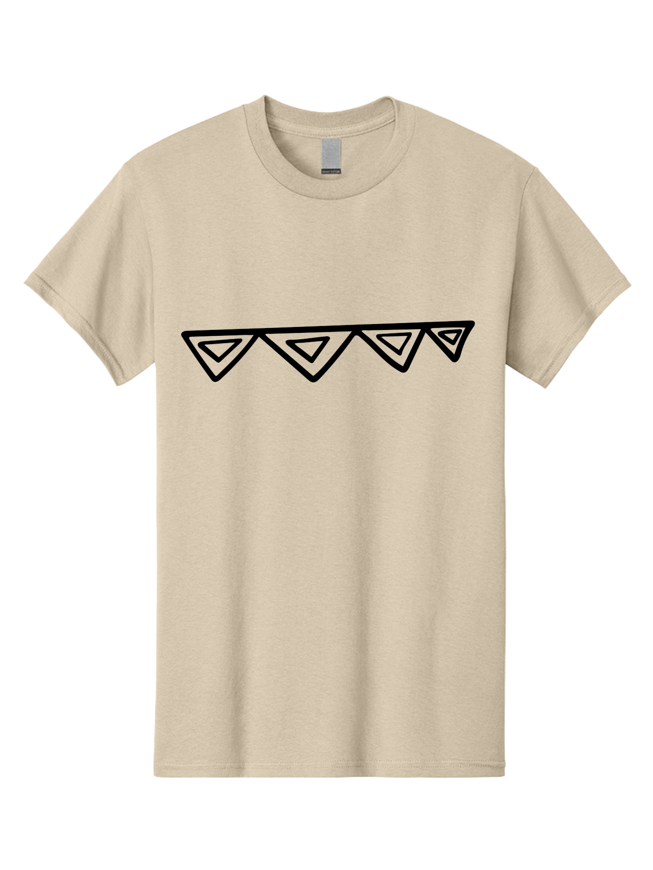 Party-Bunting Men'S Graphic Tee, 100% Cotton, Comfortable Casual Summer Wear, Machine Washable, Party Decorations, Festive Bunting, Celebration Decor, Geometric Shapes, Triangular Flags, Simple Design, Hand-Drawn, Minimalist Style - Aaa475