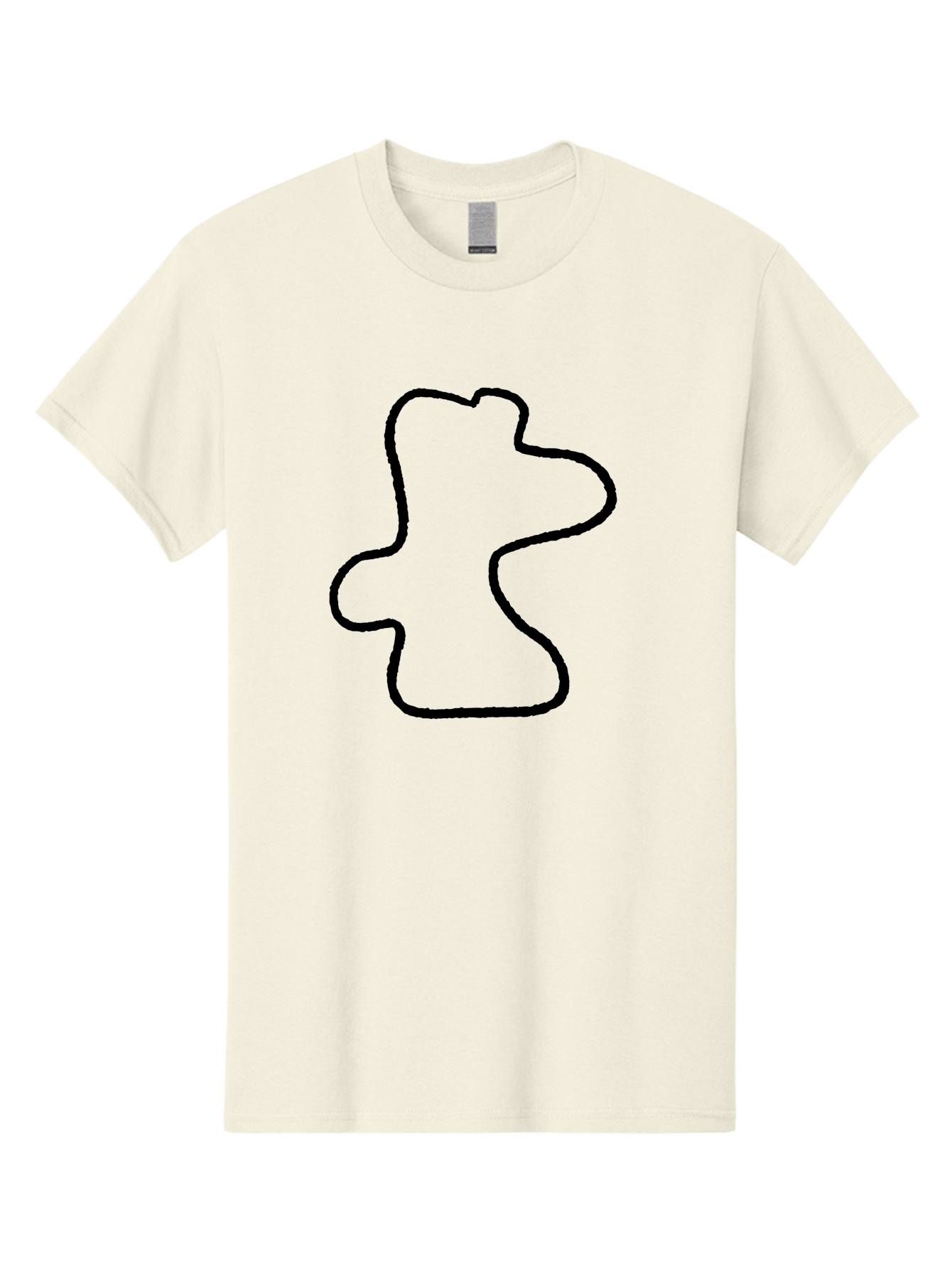 Racing-Circuit Men'S Graphic Tee, 100% Cotton, Comfortable Casual Summer Wear, Machine Washable, Simple Line Drawing, Rabbit Head, Minimalist Design, Abstract Shape, Cartoon Style, Modern Art, Black Outline - Aaa477