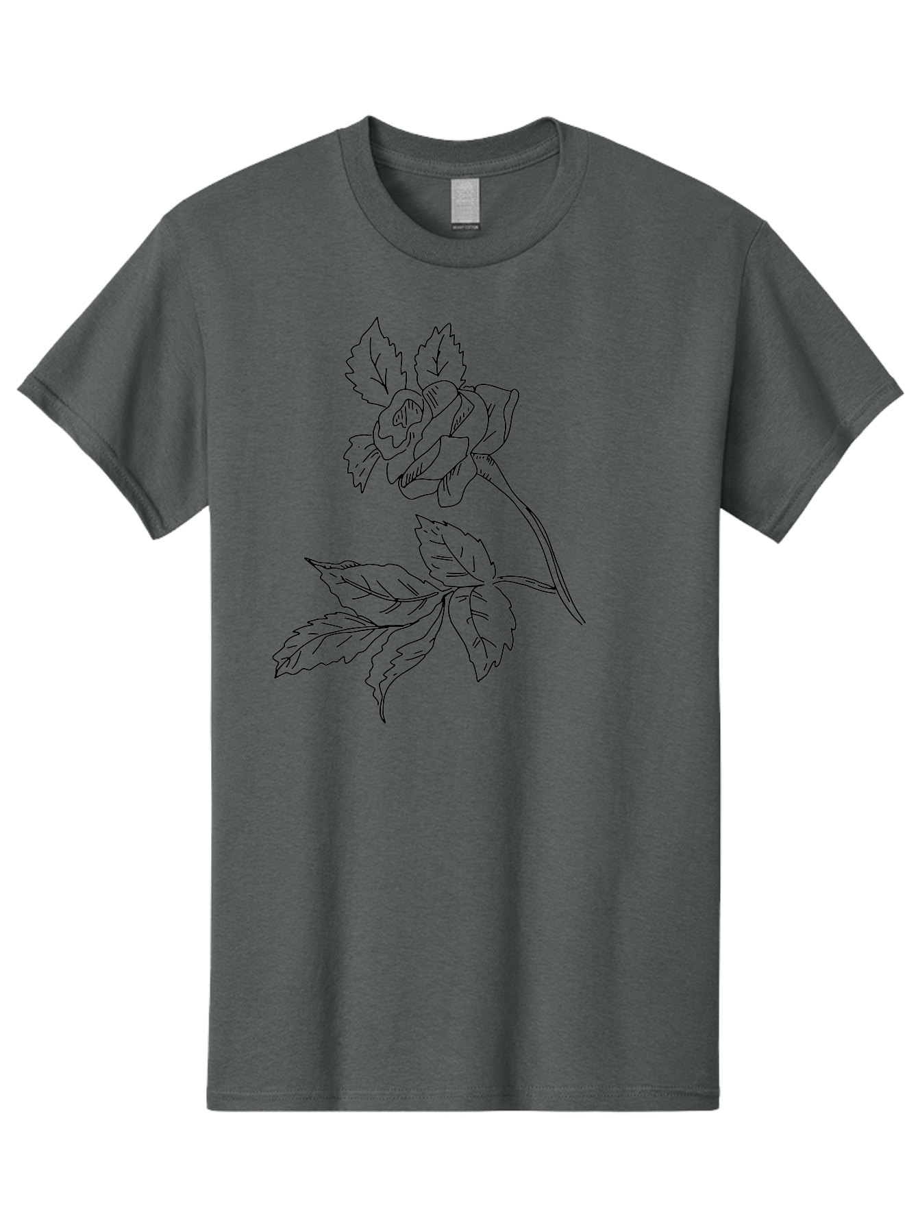Rose Men'S Graphic Tee, 100% Cotton, Comfortable Casual Summer Wear, Machine Washable, Line Art Rose, Botanical Illustration, Floral Design, Elegant Flower, Simple Yet Sophisticated, Classic Rose Motif, Minimalist Art - Aaa479