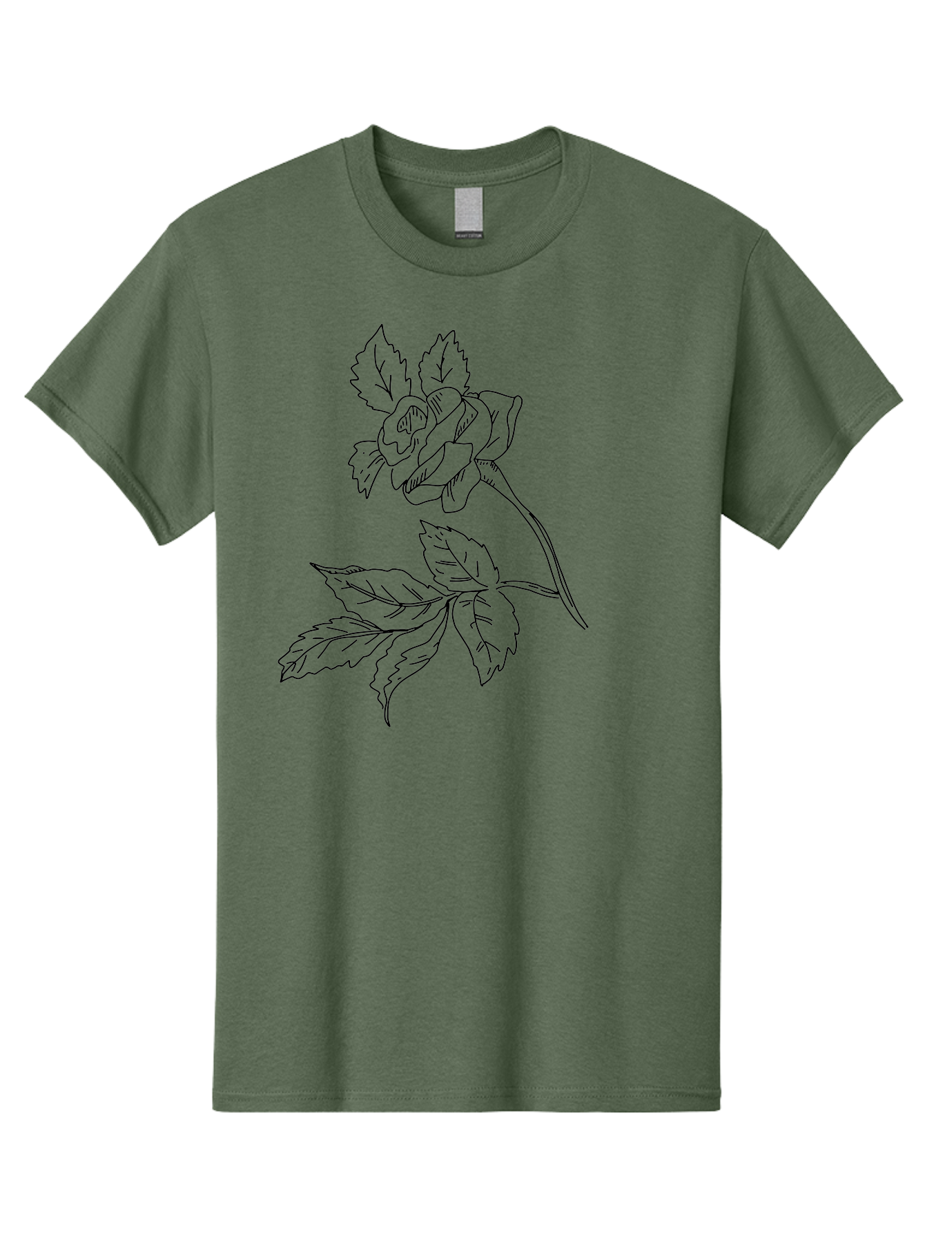 Rose Men'S Graphic Tee, 100% Cotton, Comfortable Casual Summer Wear, Machine Washable, Line Art Rose, Botanical Illustration, Floral Design, Elegant Flower, Simple Yet Sophisticated, Classic Rose Motif, Minimalist Art - Aaa479