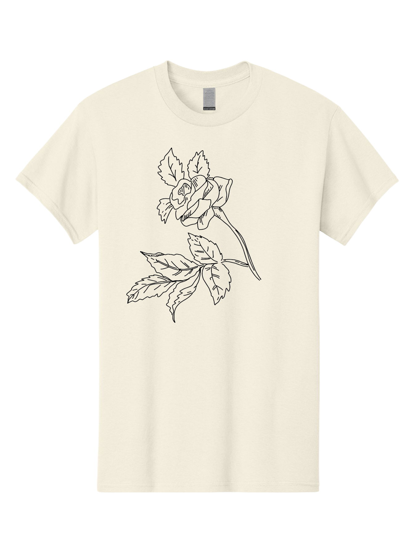 Rose Men'S Graphic Tee, 100% Cotton, Comfortable Casual Summer Wear, Machine Washable, Line Art Rose, Botanical Illustration, Floral Design, Elegant Flower, Simple Yet Sophisticated, Classic Rose Motif, Minimalist Art - Aaa479