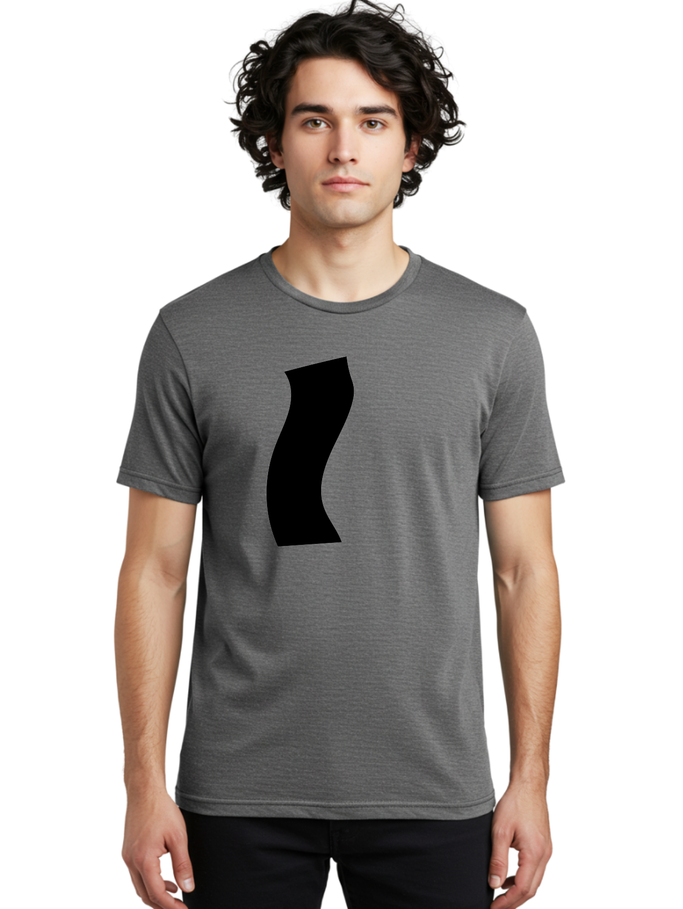 S Men'S Graphic Tee, 100% Cotton, Comfortable Casual Summer Wear, Machine Washable, Stylized Letter, Abstract Design, Minimalist Art, Bold Font, Modern Graphic, Sleek Typography, Simple Shape - Aaa480