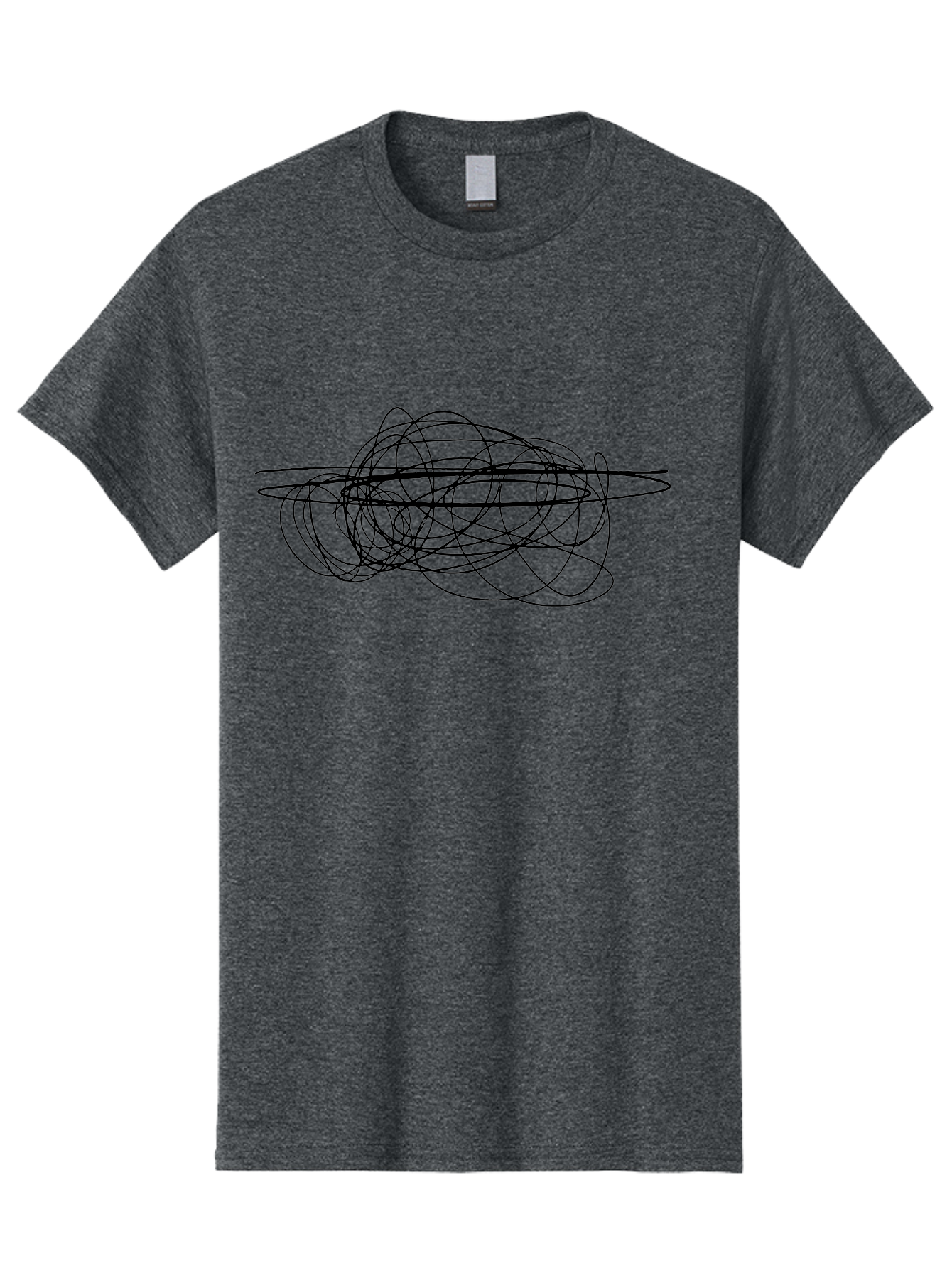 Scribble-2 Men'S Graphic Tee, 100% Cotton, Comfortable Casual Summer Wear, Machine Washable, Black Scribble Lines, Abstract Art, Chaotic Design, Random Patterns, Modern Graphic, Artistic Expression, Creative Doodle - Aaa482