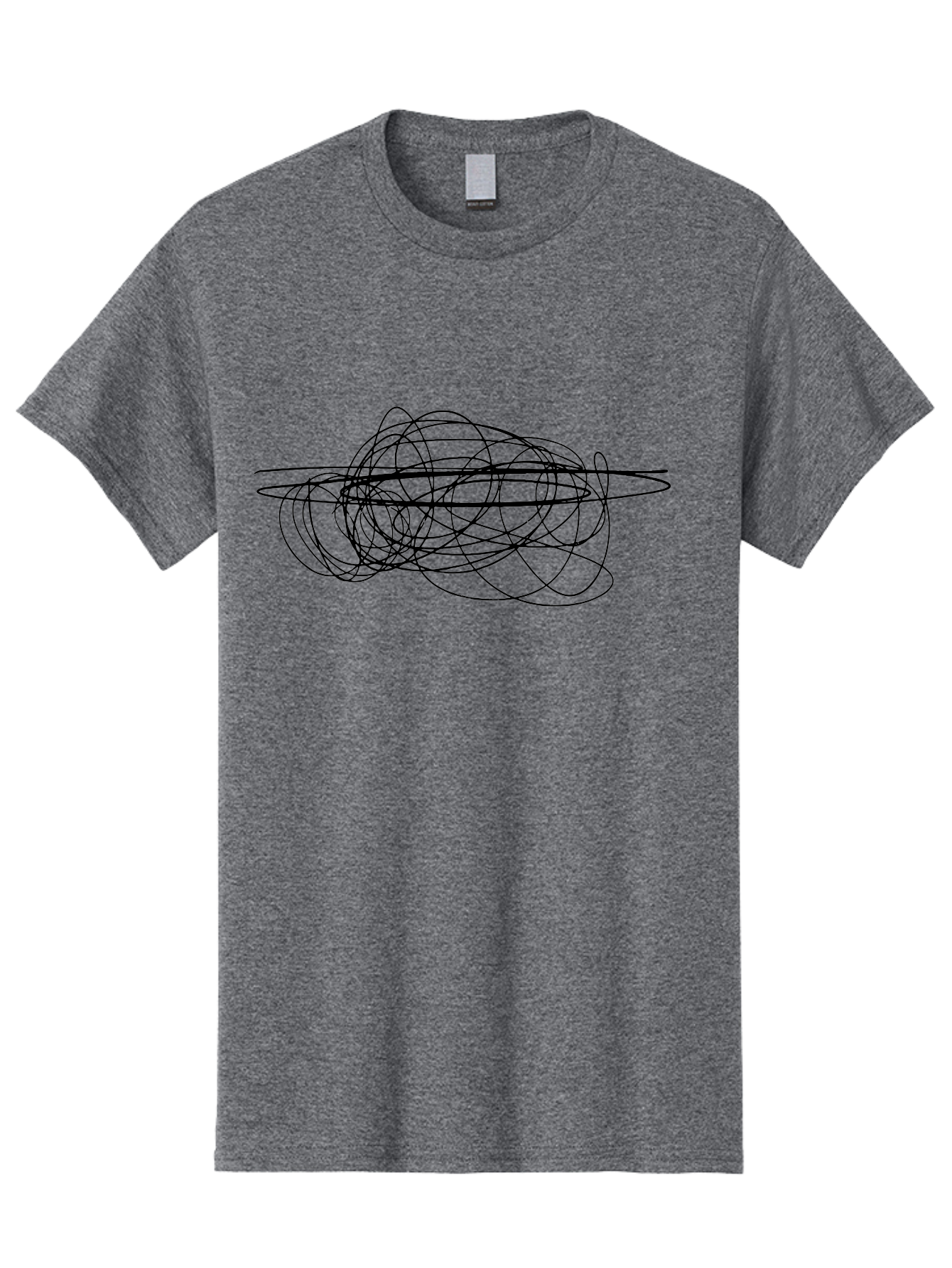 Scribble-2 Men'S Graphic Tee, 100% Cotton, Comfortable Casual Summer Wear, Machine Washable, Black Scribble Lines, Abstract Art, Chaotic Design, Random Patterns, Modern Graphic, Artistic Expression, Creative Doodle - Aaa482