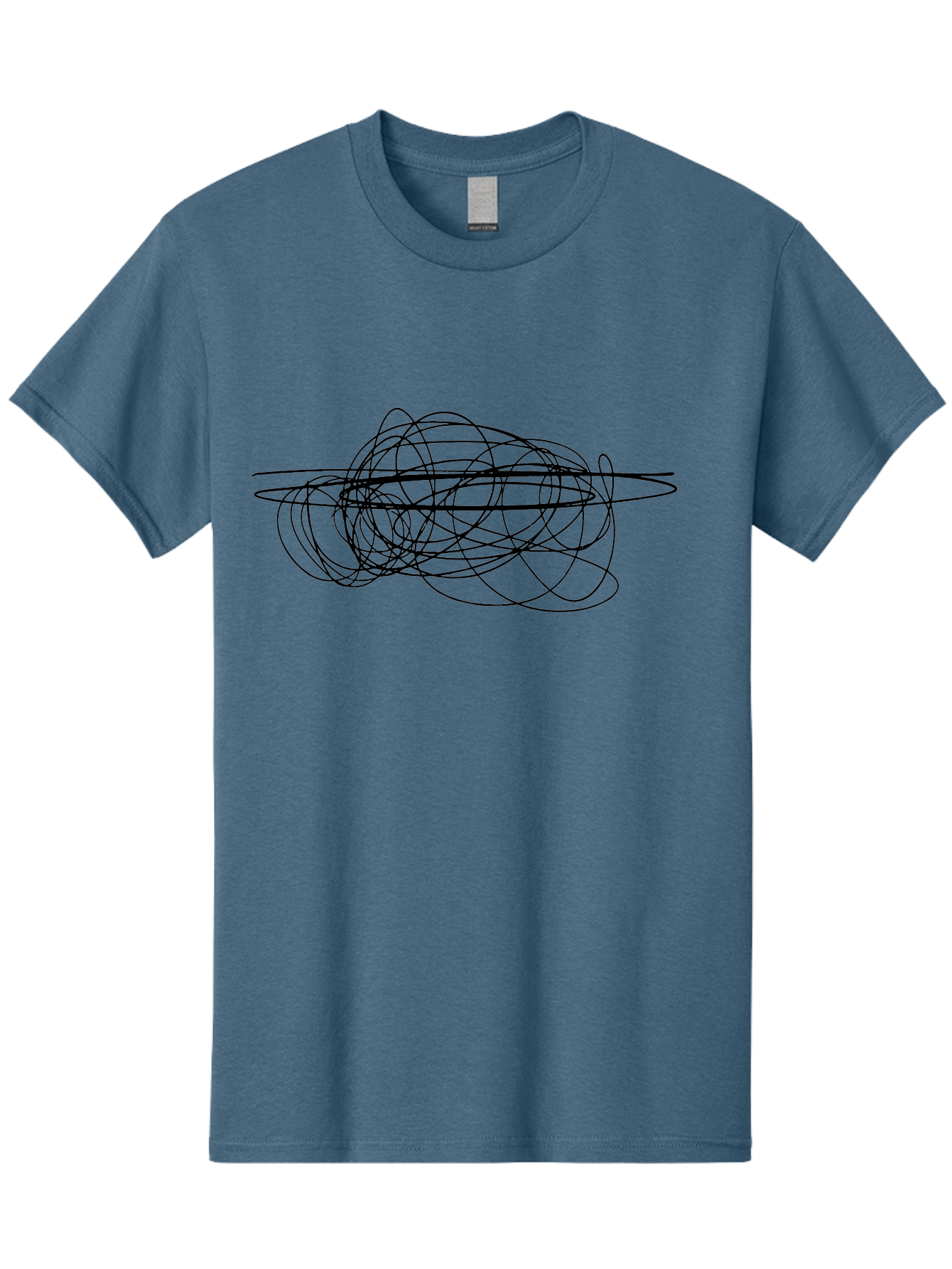 Scribble-2 Men'S Graphic Tee, 100% Cotton, Comfortable Casual Summer Wear, Machine Washable, Black Scribble Lines, Abstract Art, Chaotic Design, Random Patterns, Modern Graphic, Artistic Expression, Creative Doodle - Aaa482