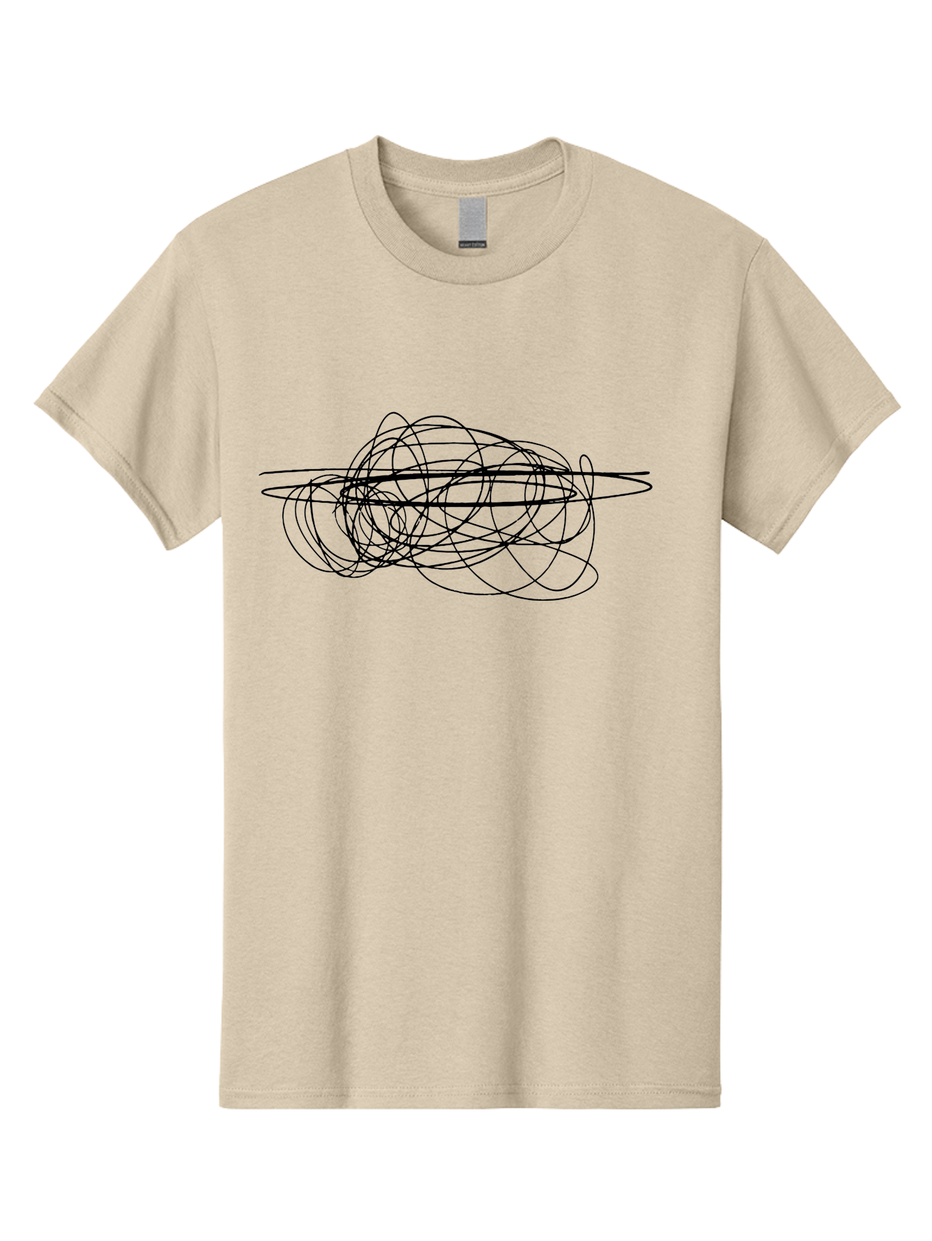 Scribble-2 Men'S Graphic Tee, 100% Cotton, Comfortable Casual Summer Wear, Machine Washable, Black Scribble Lines, Abstract Art, Chaotic Design, Random Patterns, Modern Graphic, Artistic Expression, Creative Doodle - Aaa482