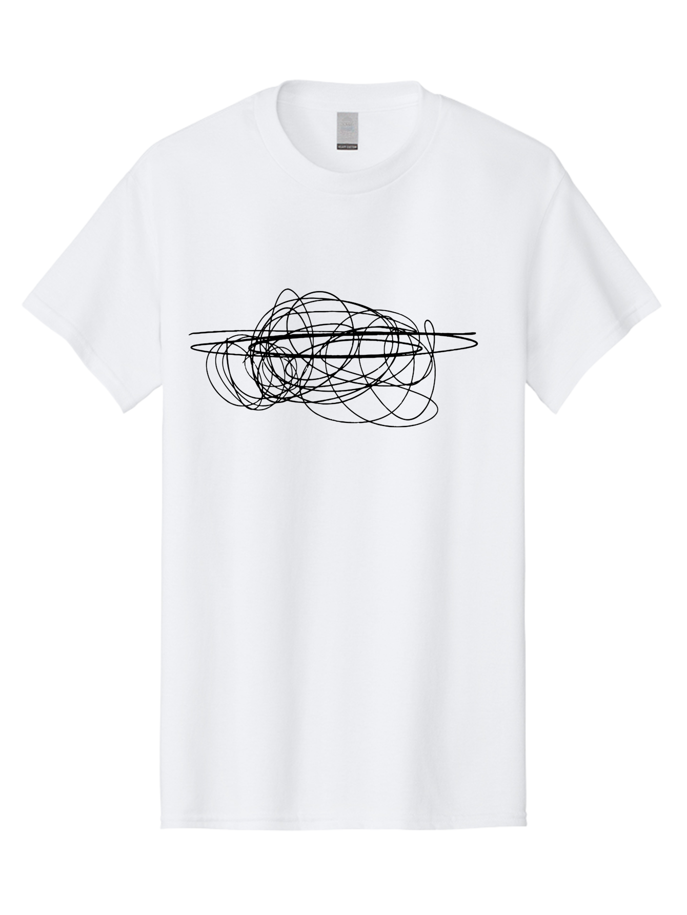 Scribble-2 Men'S Graphic Tee, 100% Cotton, Comfortable Casual Summer Wear, Machine Washable, Black Scribble Lines, Abstract Art, Chaotic Design, Random Patterns, Modern Graphic, Artistic Expression, Creative Doodle - Aaa482