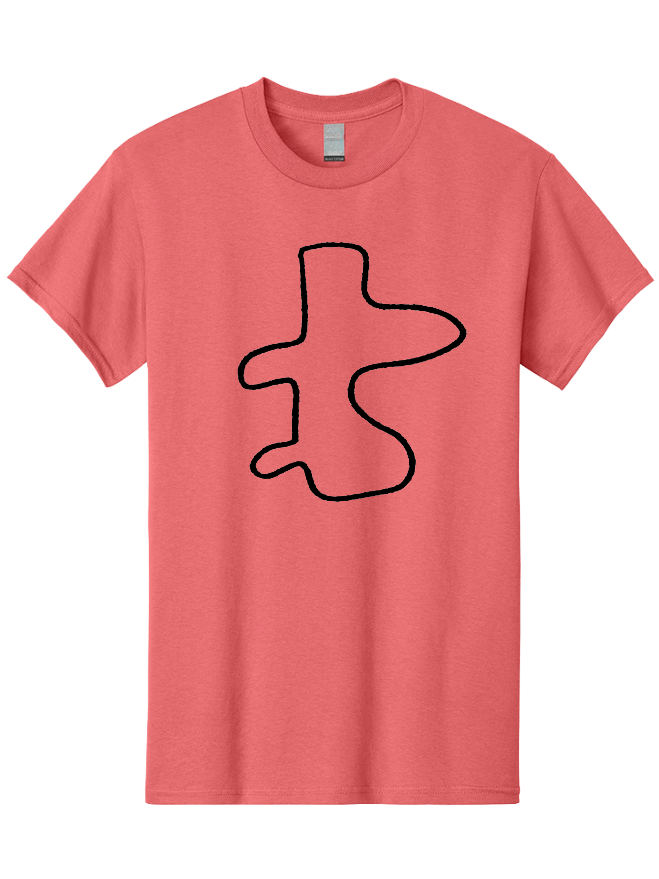 Scribble Men'S Graphic Tee, 100% Cotton, Comfortable Casual Summer Wear, Machine Washable, Abstract Shape, Unique Design, Creative Symbol, Single Line Art, Simple Graphic, Hand Drawn Shape, Minimalist Design - Aaa484