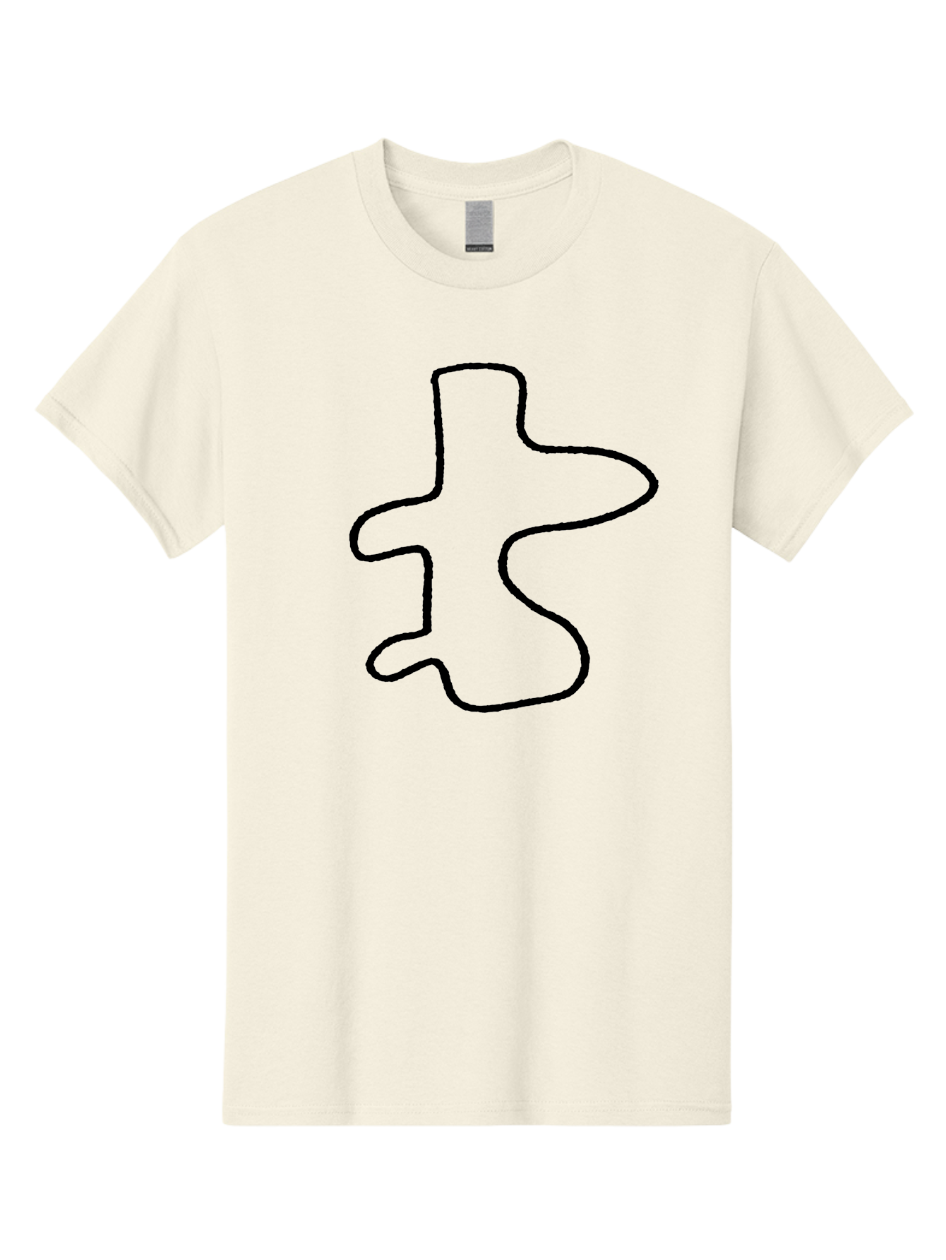 Scribble Men'S Graphic Tee, 100% Cotton, Comfortable Casual Summer Wear, Machine Washable, Abstract Shape, Unique Design, Creative Symbol, Single Line Art, Simple Graphic, Hand Drawn Shape, Minimalist Design - Aaa484
