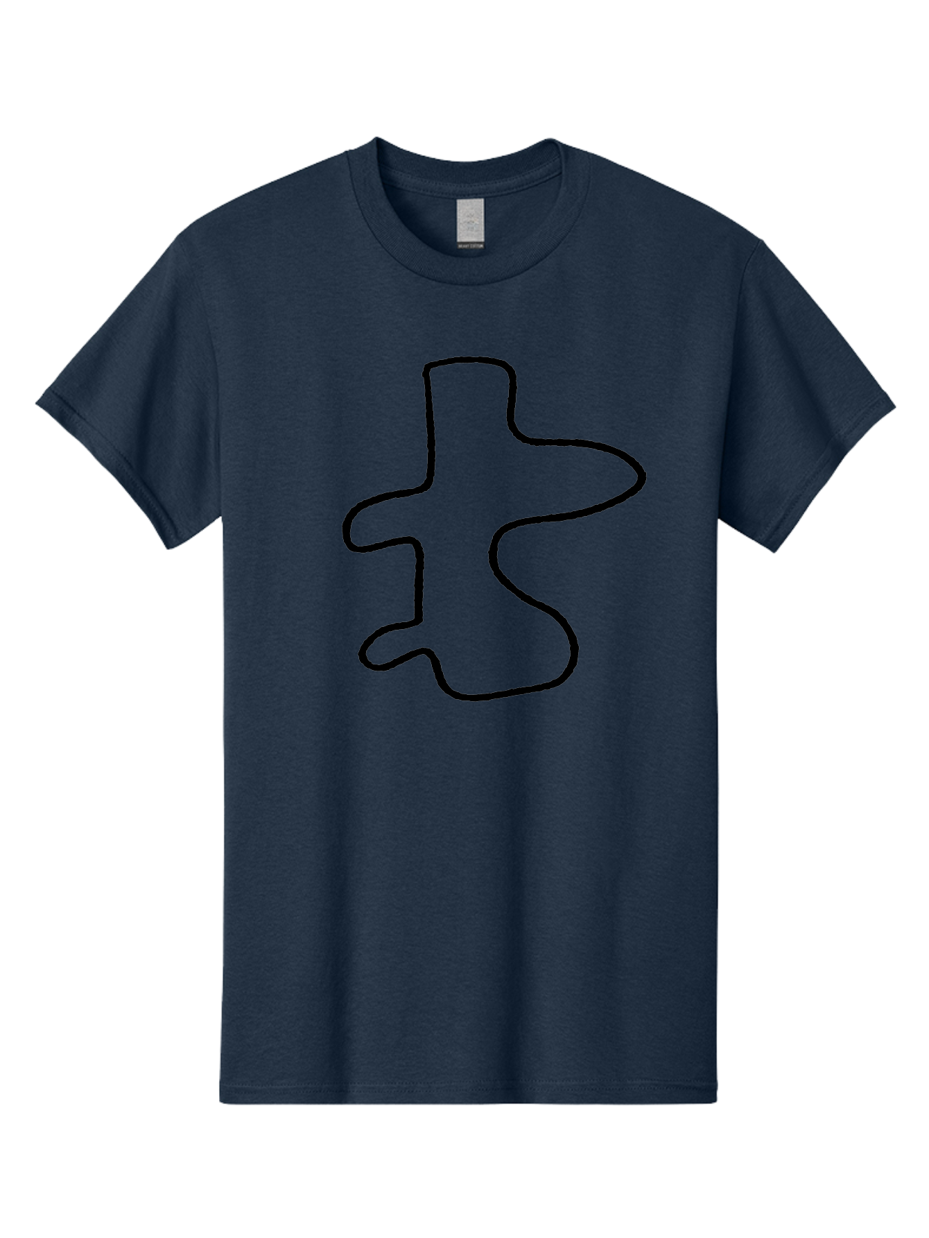 Scribble Men'S Graphic Tee, 100% Cotton, Comfortable Casual Summer Wear, Machine Washable, Abstract Shape, Unique Design, Creative Symbol, Single Line Art, Simple Graphic, Hand Drawn Shape, Minimalist Design - Aaa484