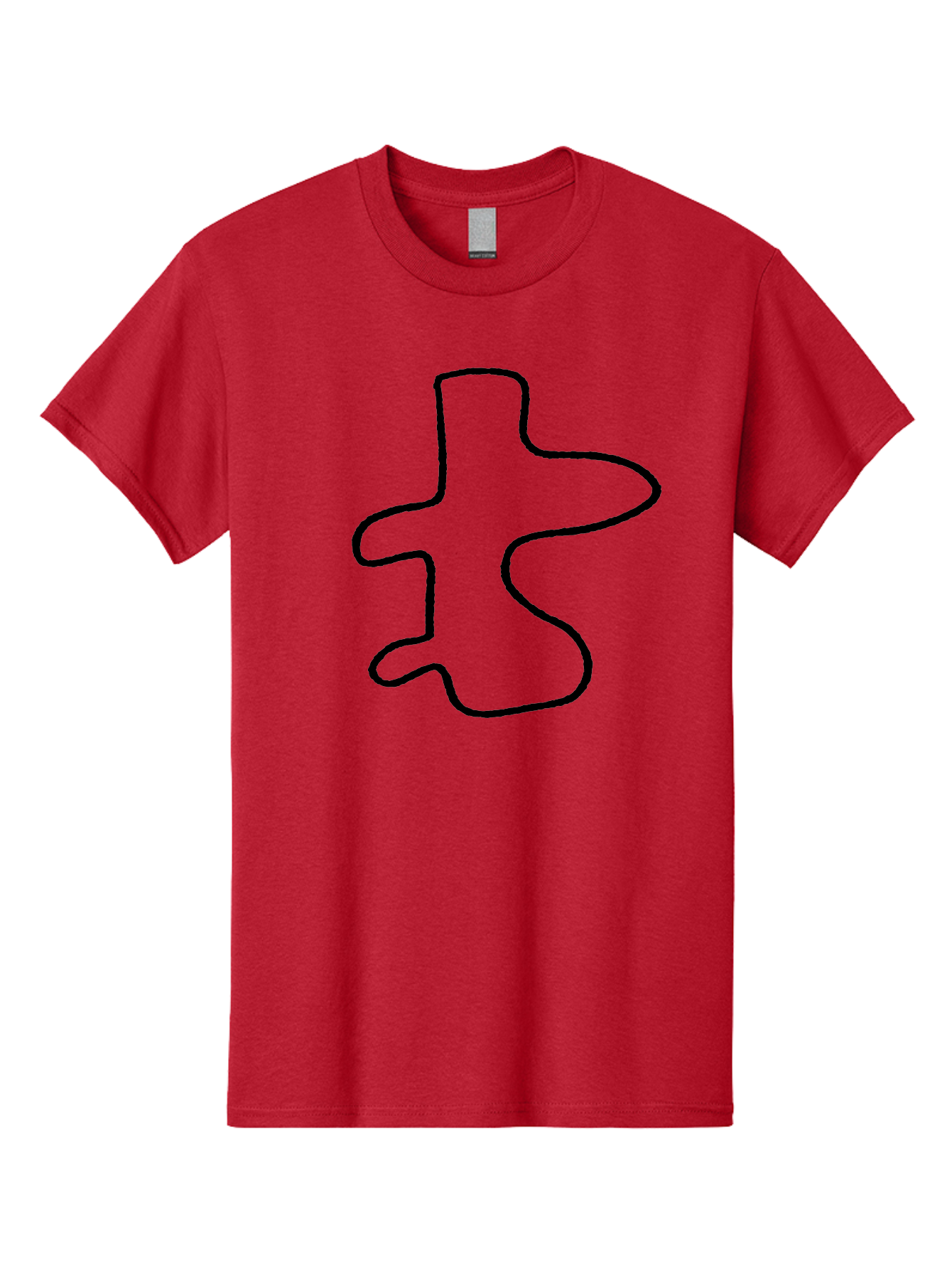 Scribble Men'S Graphic Tee, 100% Cotton, Comfortable Casual Summer Wear, Machine Washable, Abstract Shape, Unique Design, Creative Symbol, Single Line Art, Simple Graphic, Hand Drawn Shape, Minimalist Design - Aaa484