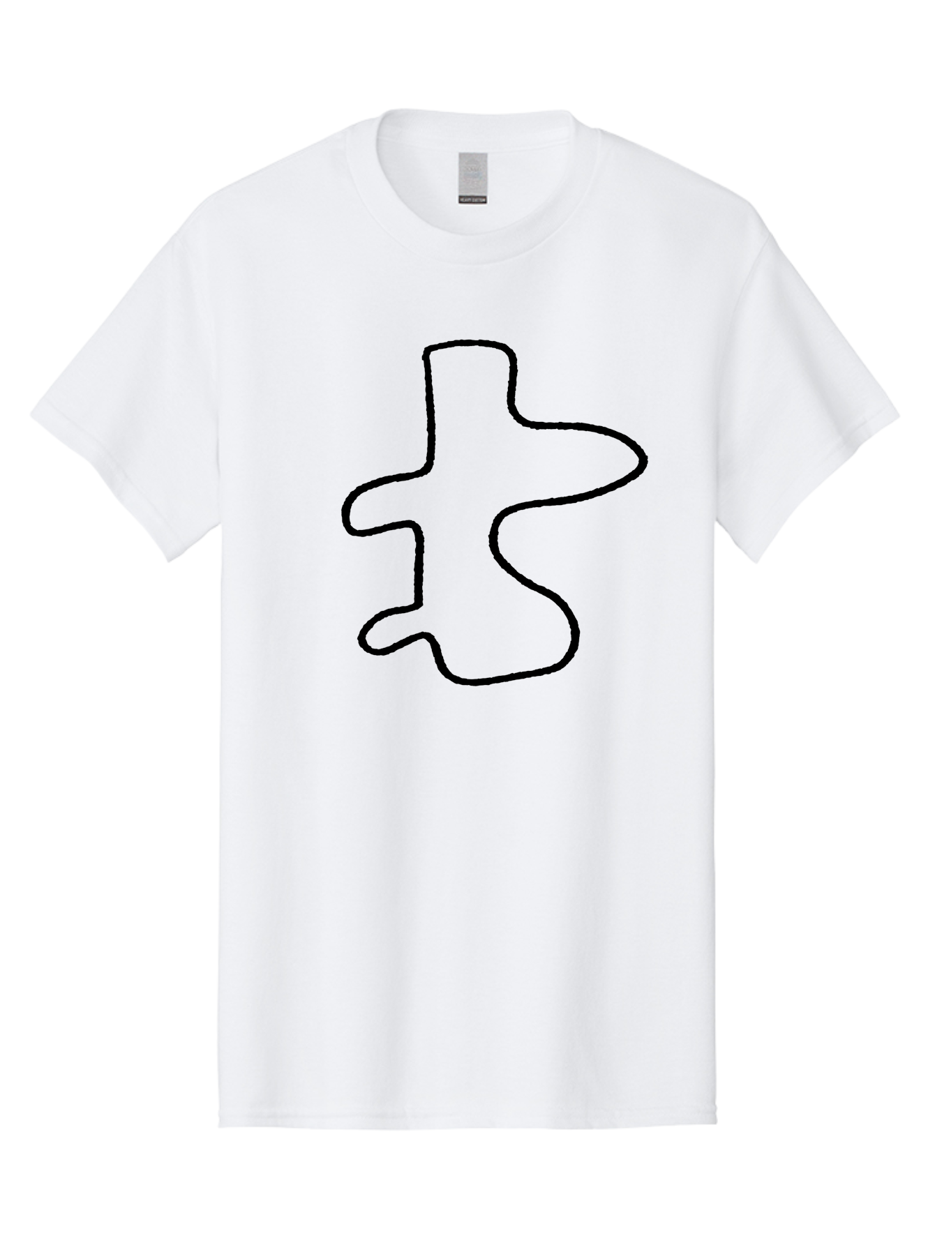 Scribble Men'S Graphic Tee, 100% Cotton, Comfortable Casual Summer Wear, Machine Washable, Abstract Shape, Unique Design, Creative Symbol, Single Line Art, Simple Graphic, Hand Drawn Shape, Minimalist Design - Aaa484