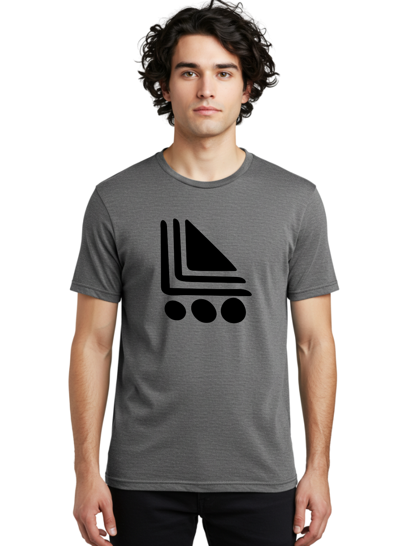 Shopping-Cart Men'S Graphic Tee, 100% Cotton, Comfortable Casual Summer Wear, Machine Washable, Shopping Cart Icon, E-Commerce Symbol, Online Shopping, Digital Marketplace, Minimalist Design, Bold Graphics, Black Silhouette - Aaa487