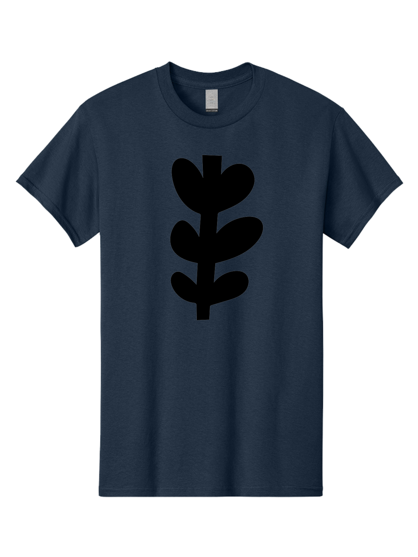 Silhouette-Of-Wheat-Or-Barley Men'S Graphic Tee, 100% Cotton, Comfortable Casual Summer Wear, Machine Washable, Black Plant Silhouette, Simple Design, Minimalist Art, Nature-Inspired Graphic, Leafy Stem, Botanical Icon, Modern Illustration - Aaa488