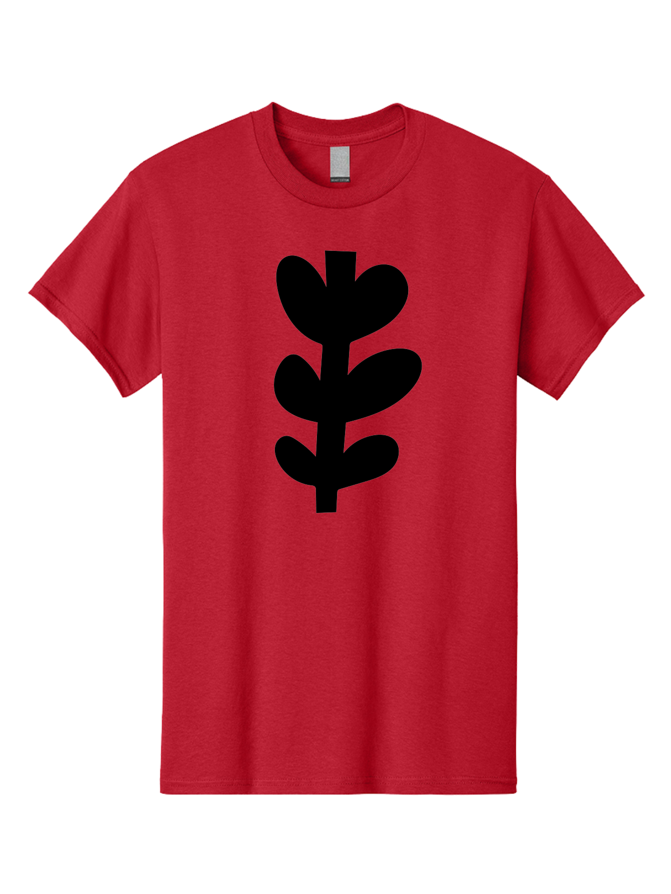 Silhouette-Of-Wheat-Or-Barley Men'S Graphic Tee, 100% Cotton, Comfortable Casual Summer Wear, Machine Washable, Black Plant Silhouette, Simple Design, Minimalist Art, Nature-Inspired Graphic, Leafy Stem, Botanical Icon, Modern Illustration - Aaa488