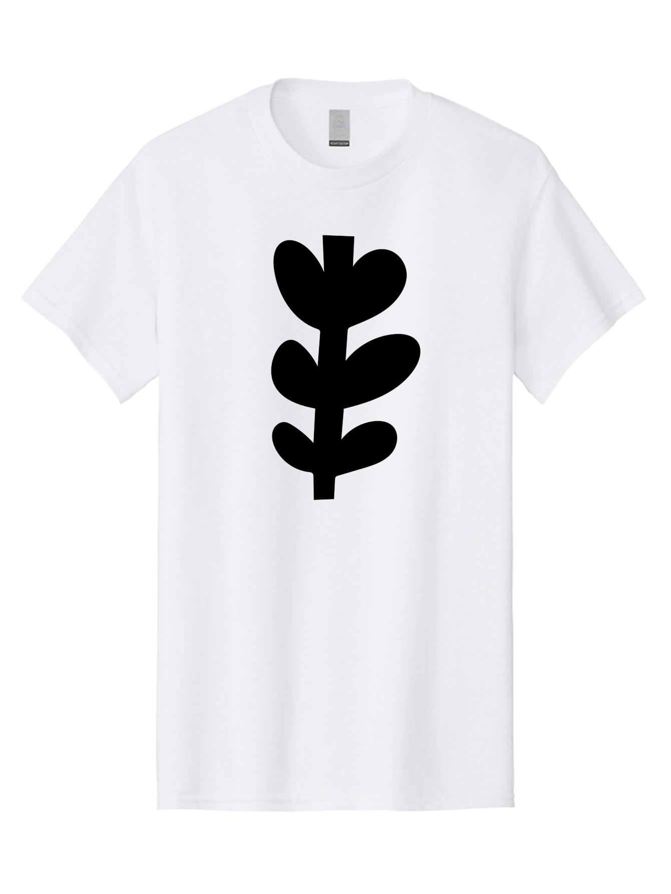 Silhouette-Of-Wheat-Or-Barley Men'S Graphic Tee, 100% Cotton, Comfortable Casual Summer Wear, Machine Washable, Black Plant Silhouette, Simple Design, Minimalist Art, Nature-Inspired Graphic, Leafy Stem, Botanical Icon, Modern Illustration - Aaa488
