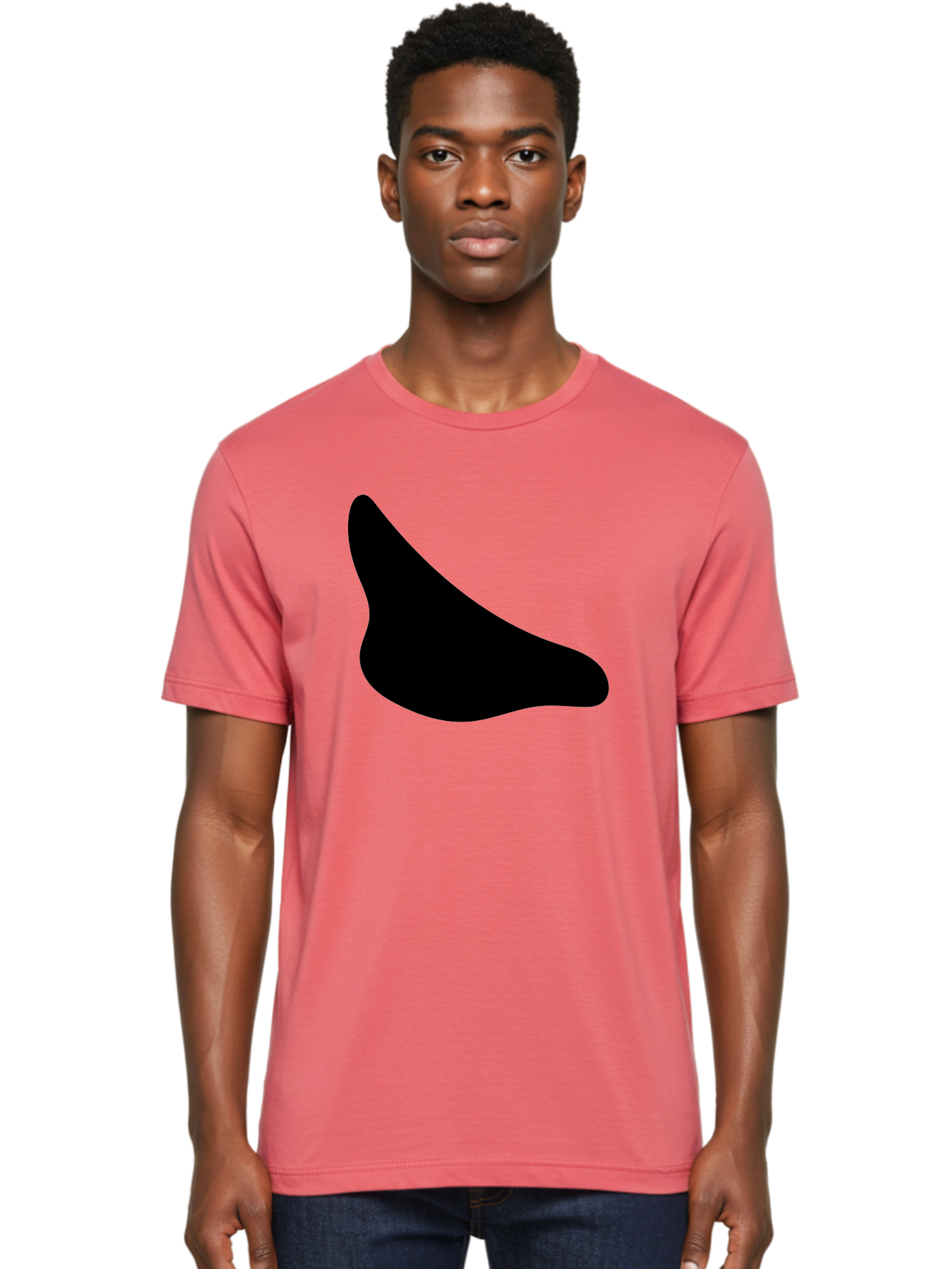 Stylized-Foot Men'S Graphic Tee, 100% Cotton, Comfortable Casual Summer Wear, Machine Washable, Shoe Sole, Footwear Design, Minimalist Shape, Black Silhouette, Simple Graphic, Modern Style - Aaa494