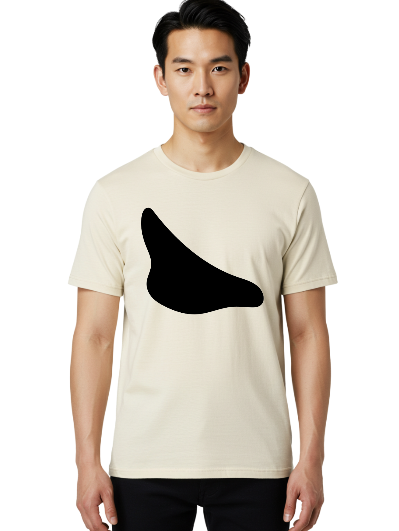 Stylized-Foot Men'S Graphic Tee, 100% Cotton, Comfortable Casual Summer Wear, Machine Washable, Shoe Sole, Footwear Design, Minimalist Shape, Black Silhouette, Simple Graphic, Modern Style - Aaa494