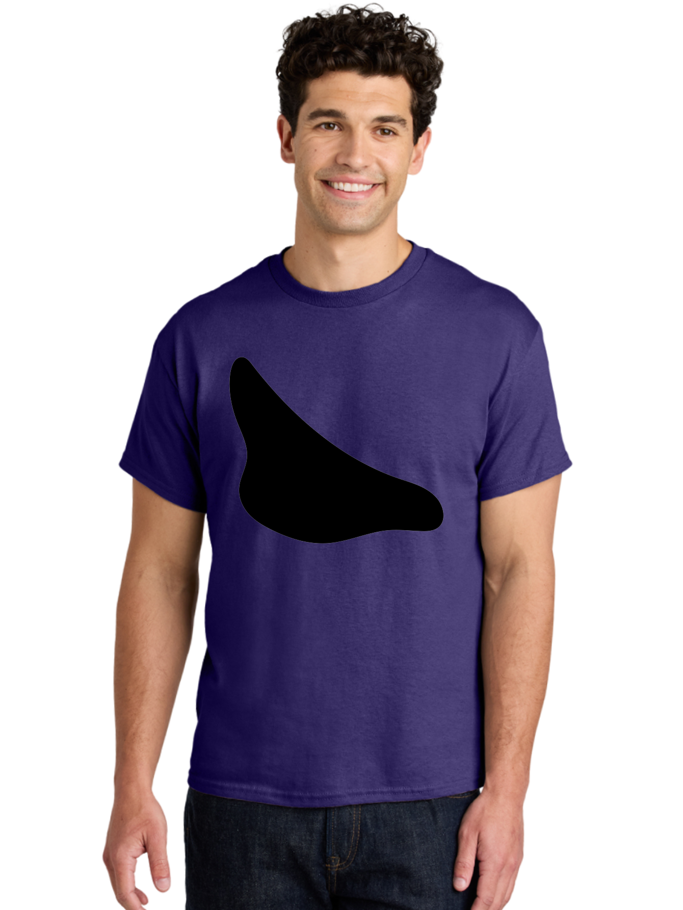 Stylized-Foot Men'S Graphic Tee, 100% Cotton, Comfortable Casual Summer Wear, Machine Washable, Shoe Sole, Footwear Design, Minimalist Shape, Black Silhouette, Simple Graphic, Modern Style - Aaa494